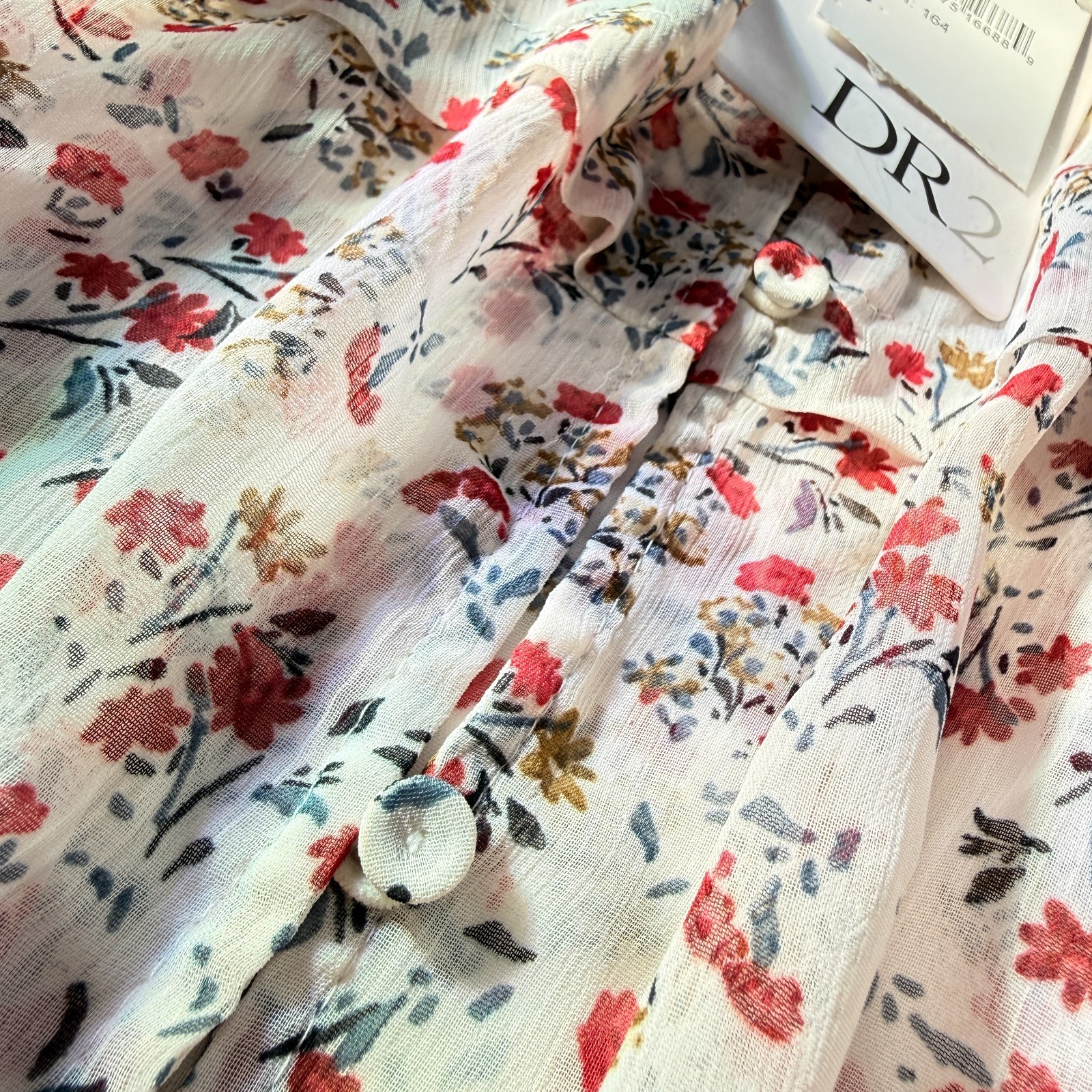 NWT DR2 Garden Party Ditsy Floral Sheer Dress Duster Cardigan Size S Cottagecore
