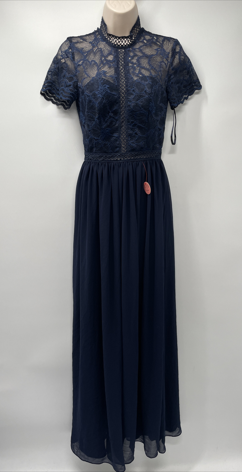 Brand new Chi Chi London Women’s Carlee Cap Sleeve Halter Neck Blue Dress UK 6
