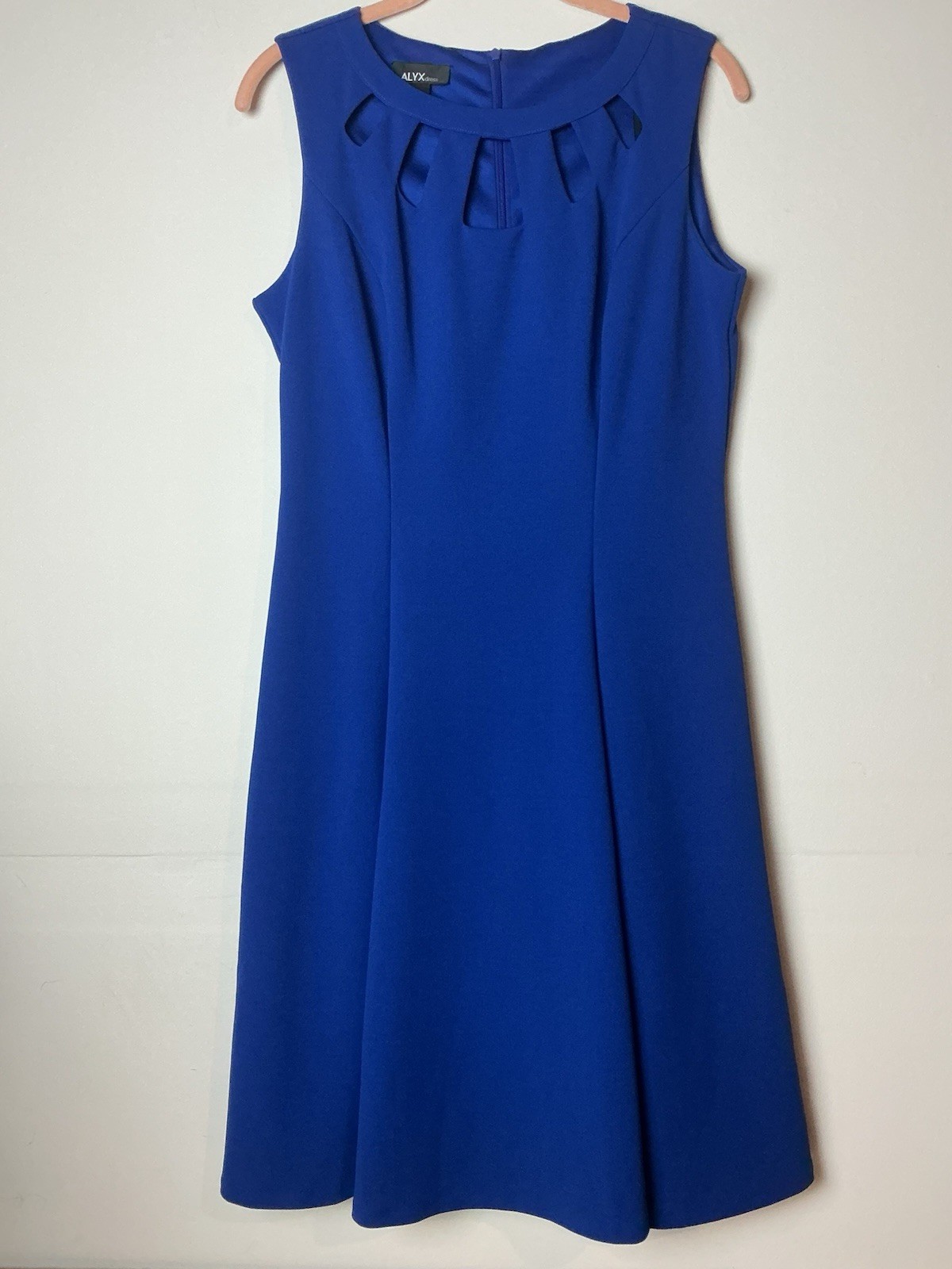 NWOT ALYX Blue Solid A-Line Dress Cutout Sleeveless – Size 10