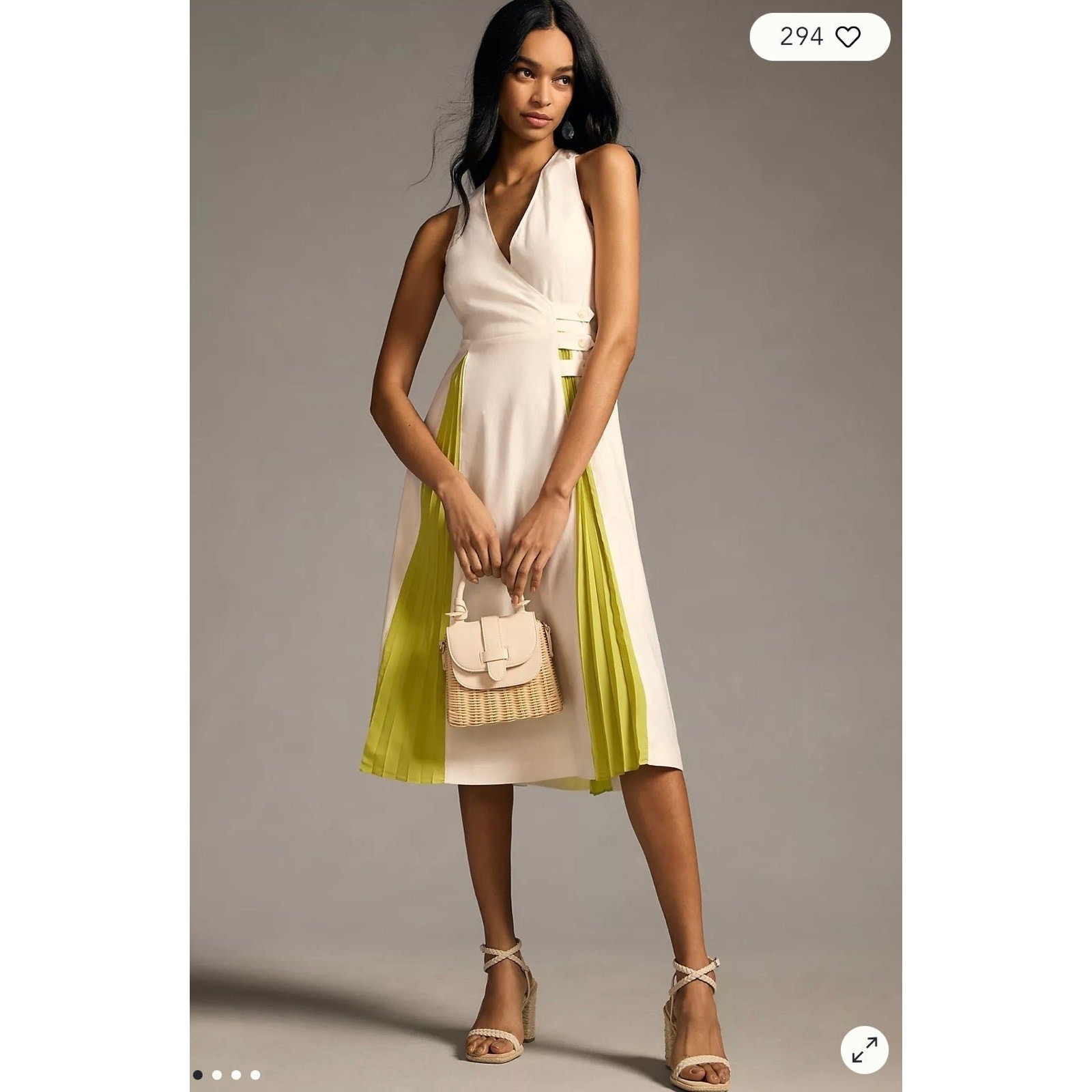 NWT❤️Anthro Maeve Sleeveless Pleated Dress sz12