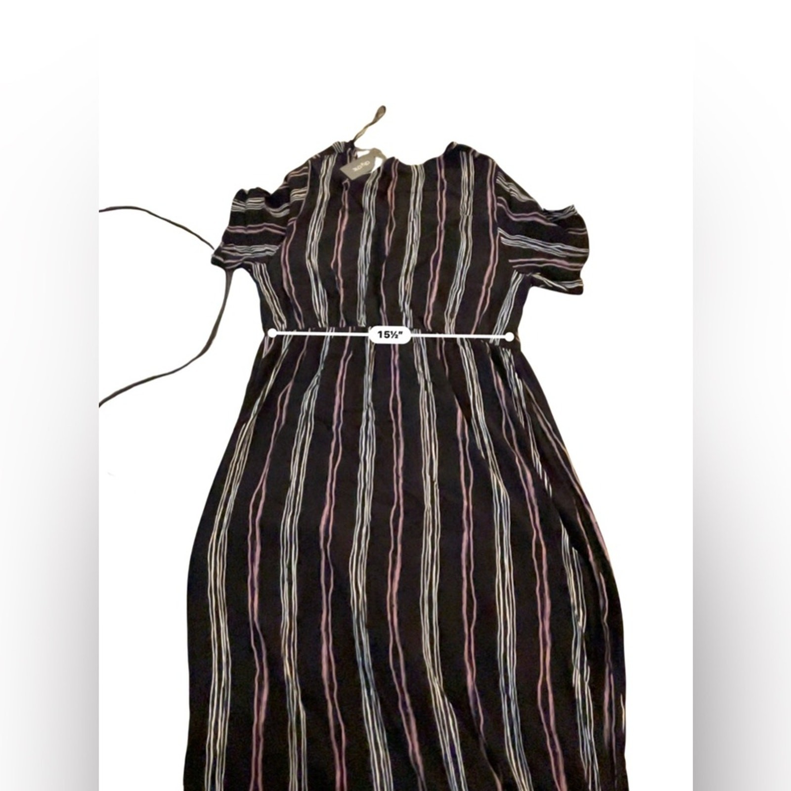 City Chic Maxi Knot Stripe Wrap Dress 18W dark Romance moody beach resort NWT