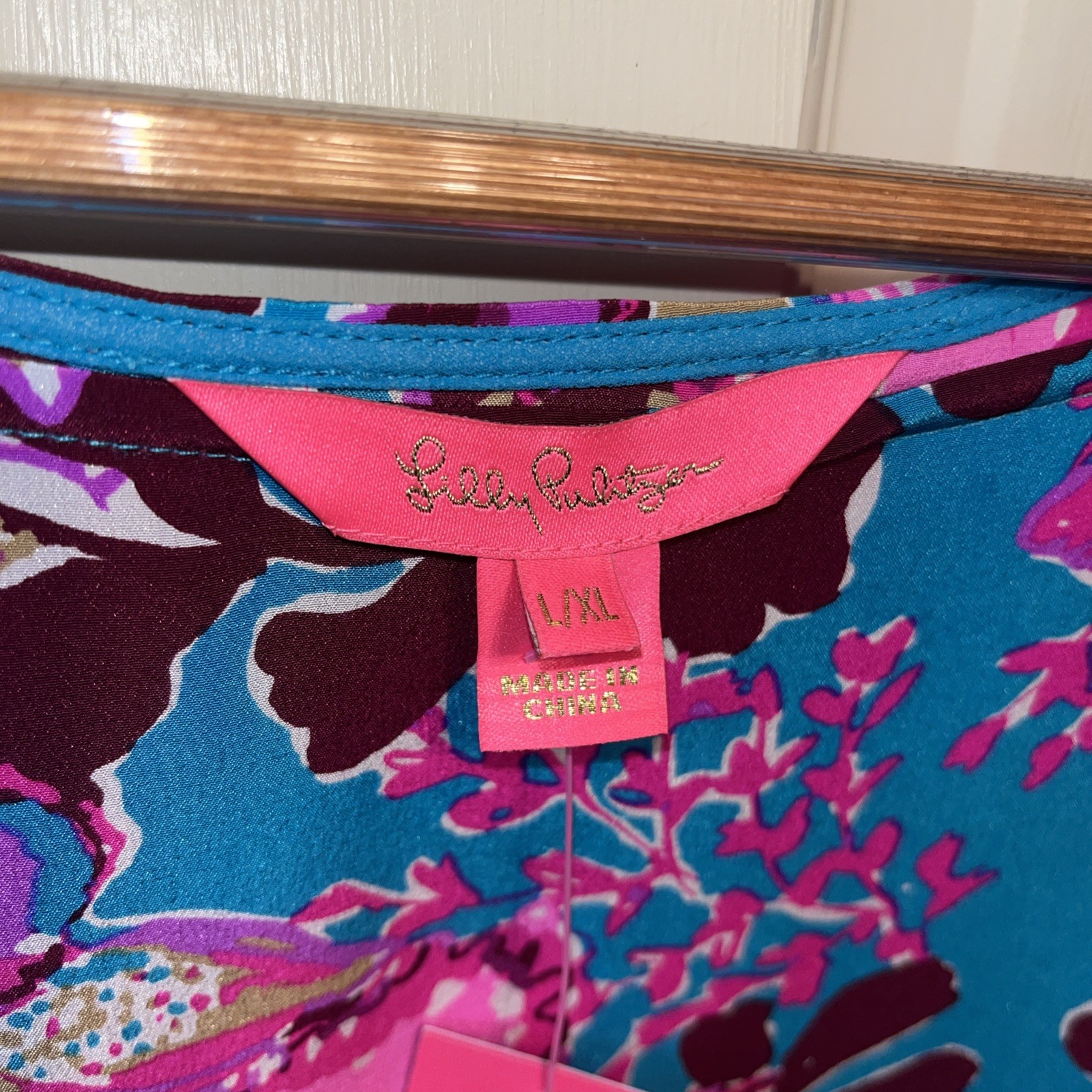 Lilly Pulitzer Monnae Silk Maxi Caftan Ruffle rhapsody orchid you not NWT L/XL