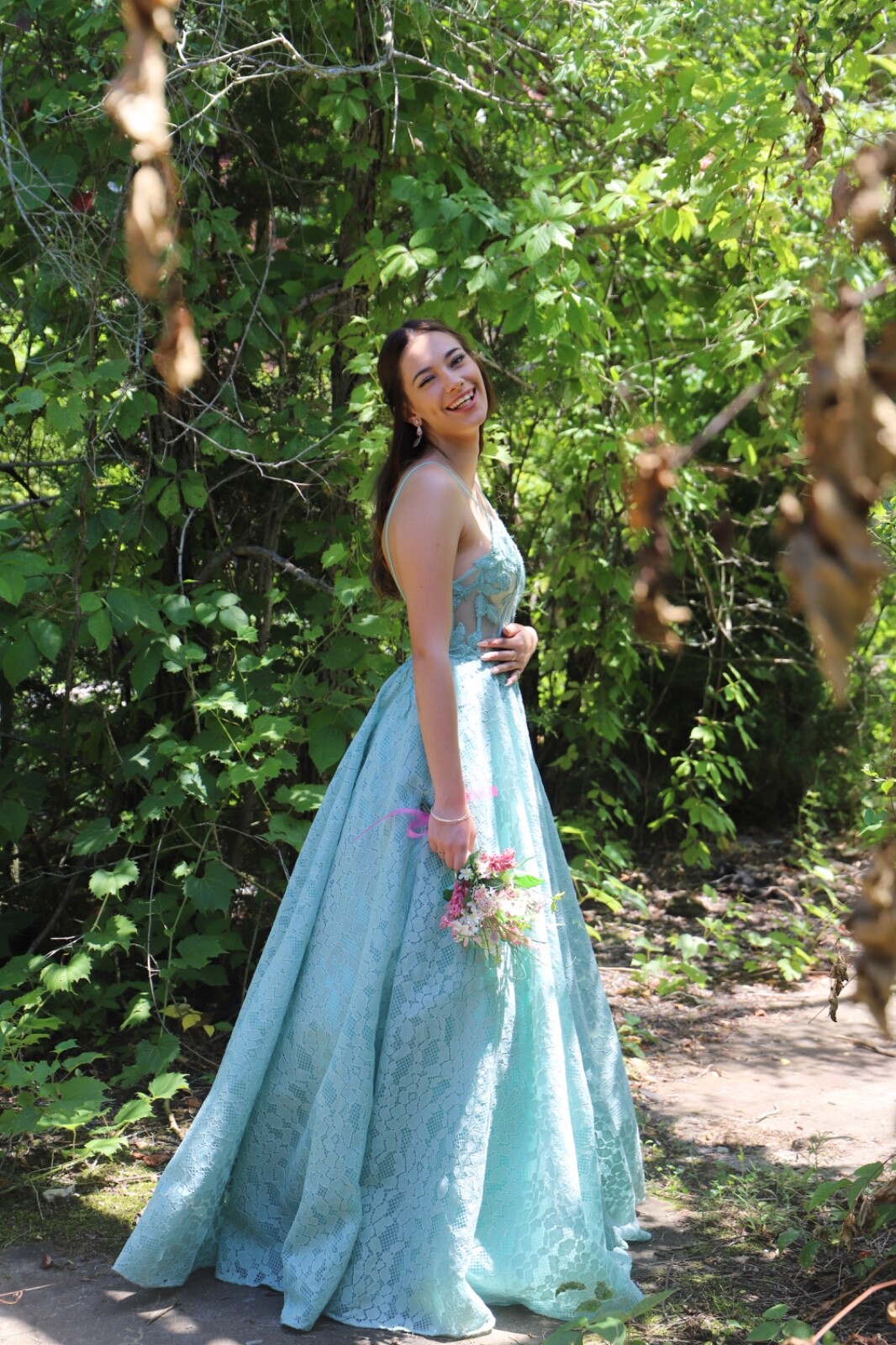 green ballgown prom dress size 4-6