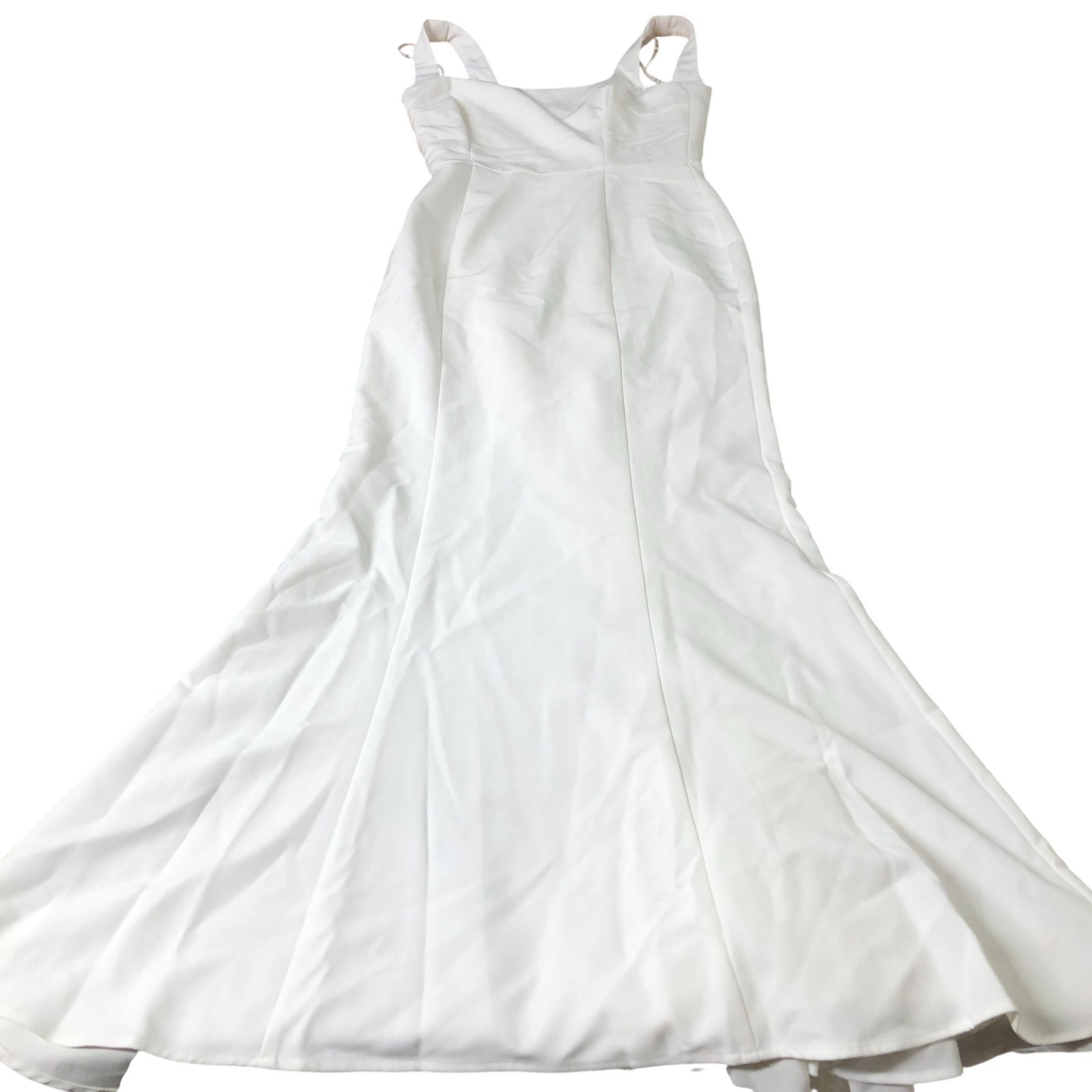 Jarlo Women’s White Flared Midi Dress Elegant Sleeveless Style UK10