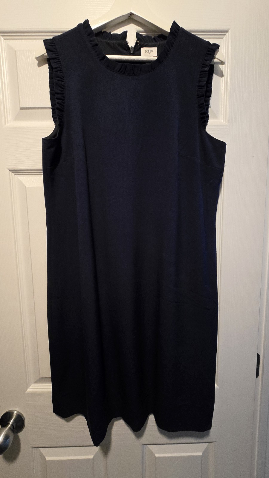 J.CREW Women’s Navy Blue Sleeveless Short Sheath Dress Round Neck, Size 12