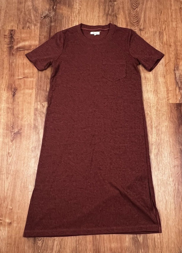 Madewell Relaxed Midi Tee Pocket Dress Heather Weathered Brick SMALL