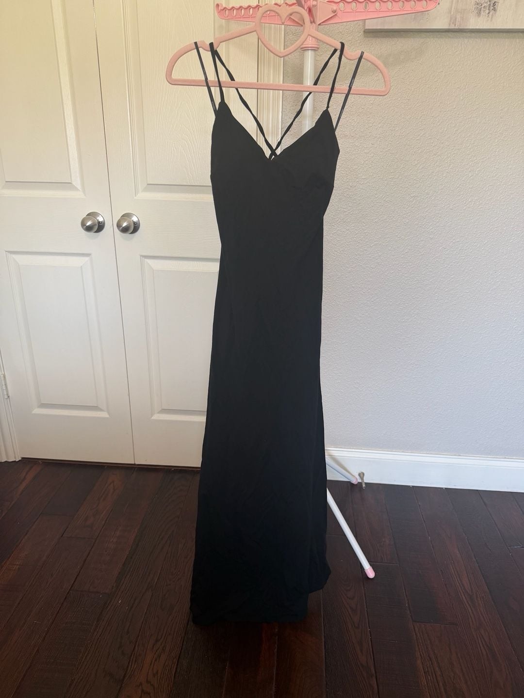 Forever 21 Women’s Black Lace-Up Back Maxi Slip Dress