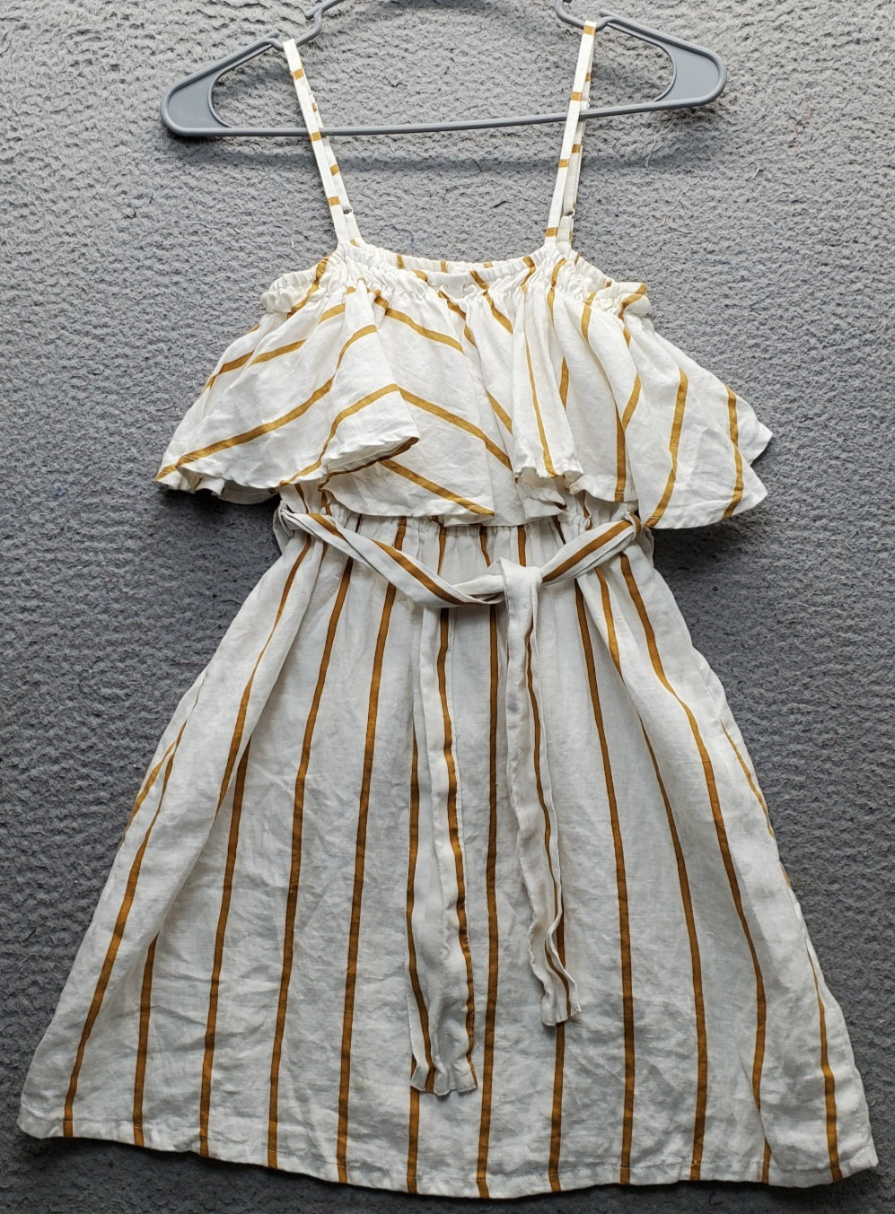 Faithfull the Brand Dress Womens Small Multi Striped Adjustable Straps Tie Waist