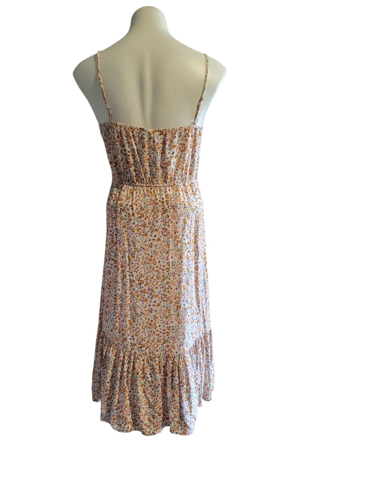 Mimi Chica Button Down Sun Dress Spaghetti Strap Floral Maxi Women’s M