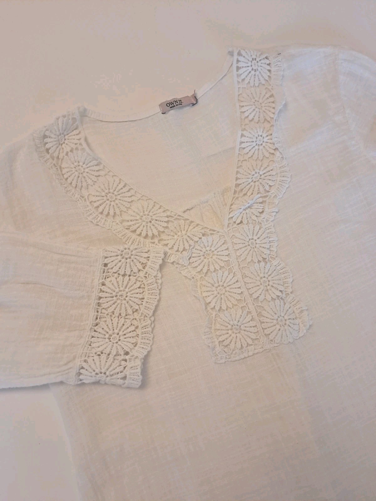 Own It Womens Italian Size XS Dress Oversized Coverup White Gauze 100% Cotton