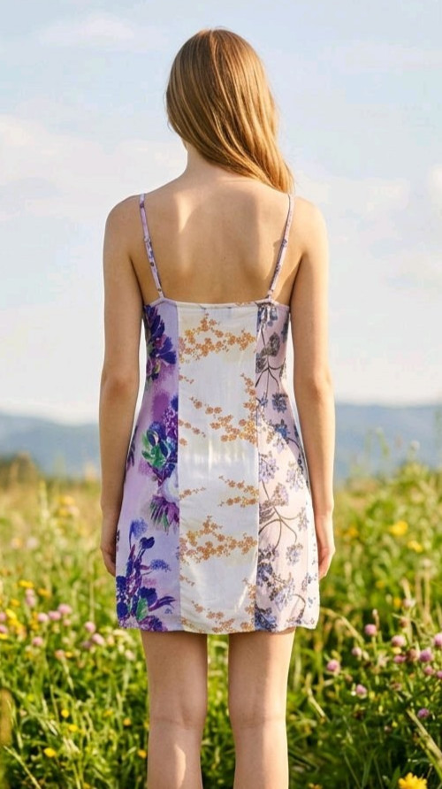 Young Threads Mini Dress Patchwork Floral Pockets Boho Western Festival Hippie L