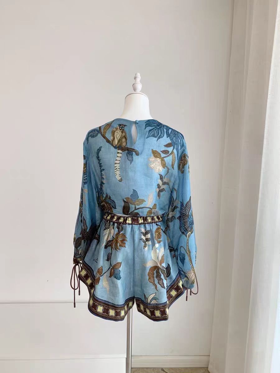 Alemais New Printed Drawstring Waist Top and Shorts