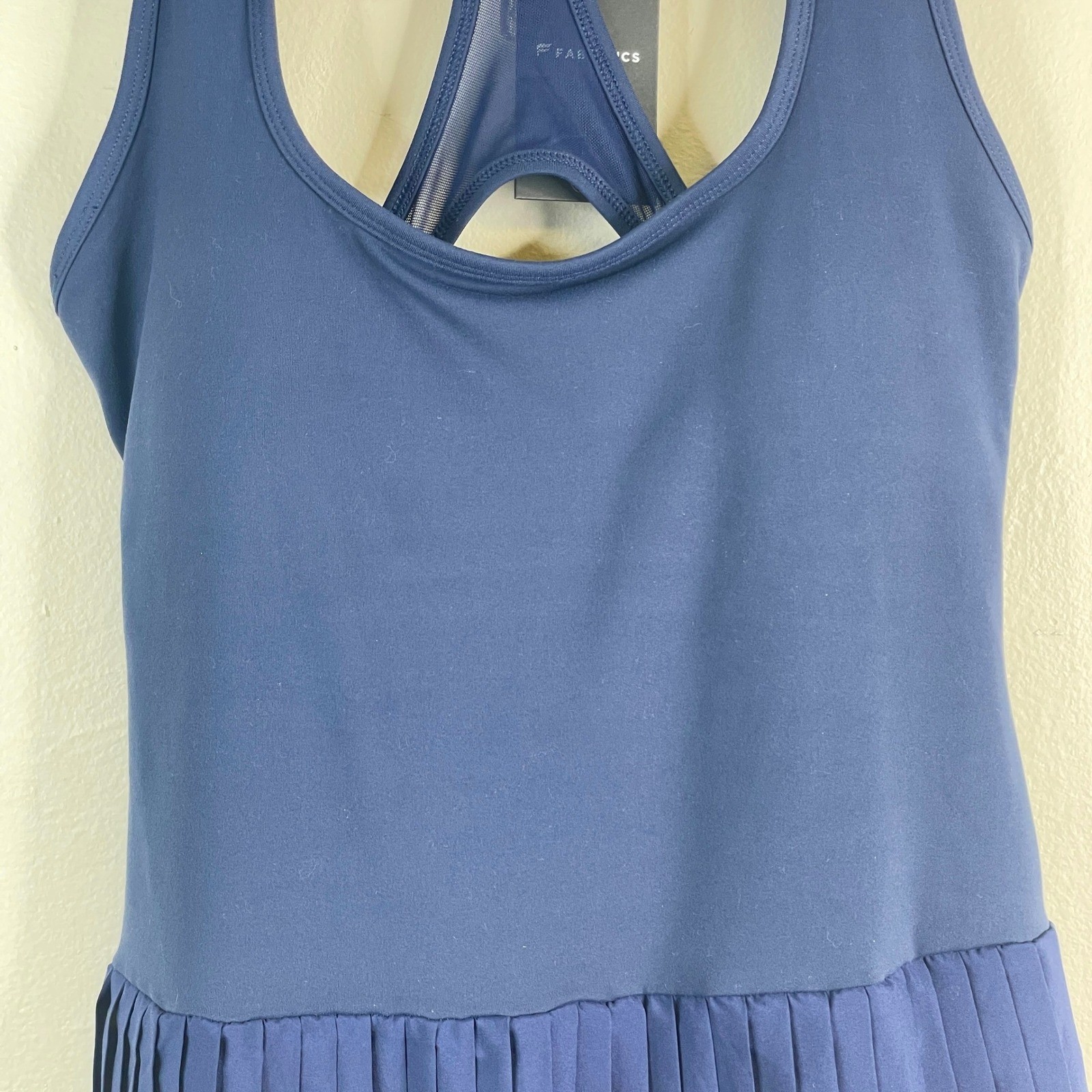 Fabletics Dress Womens Large Blue Pleated Tennis Racerback Tank Athleisure NWT