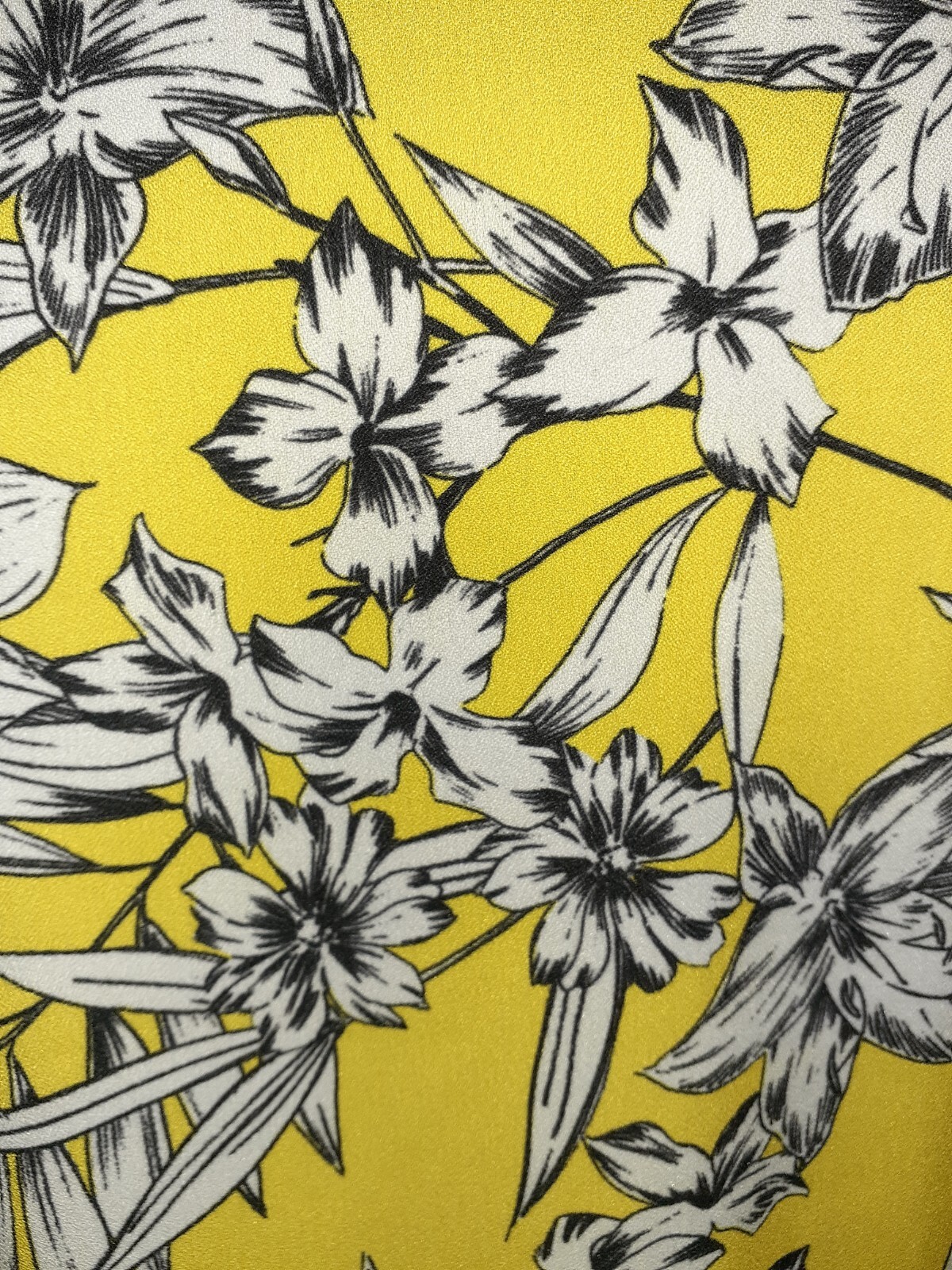 BEIGE BY ECI Size M Shift Dress Black Yellow White Floral 3/4 Sleeve Pockets