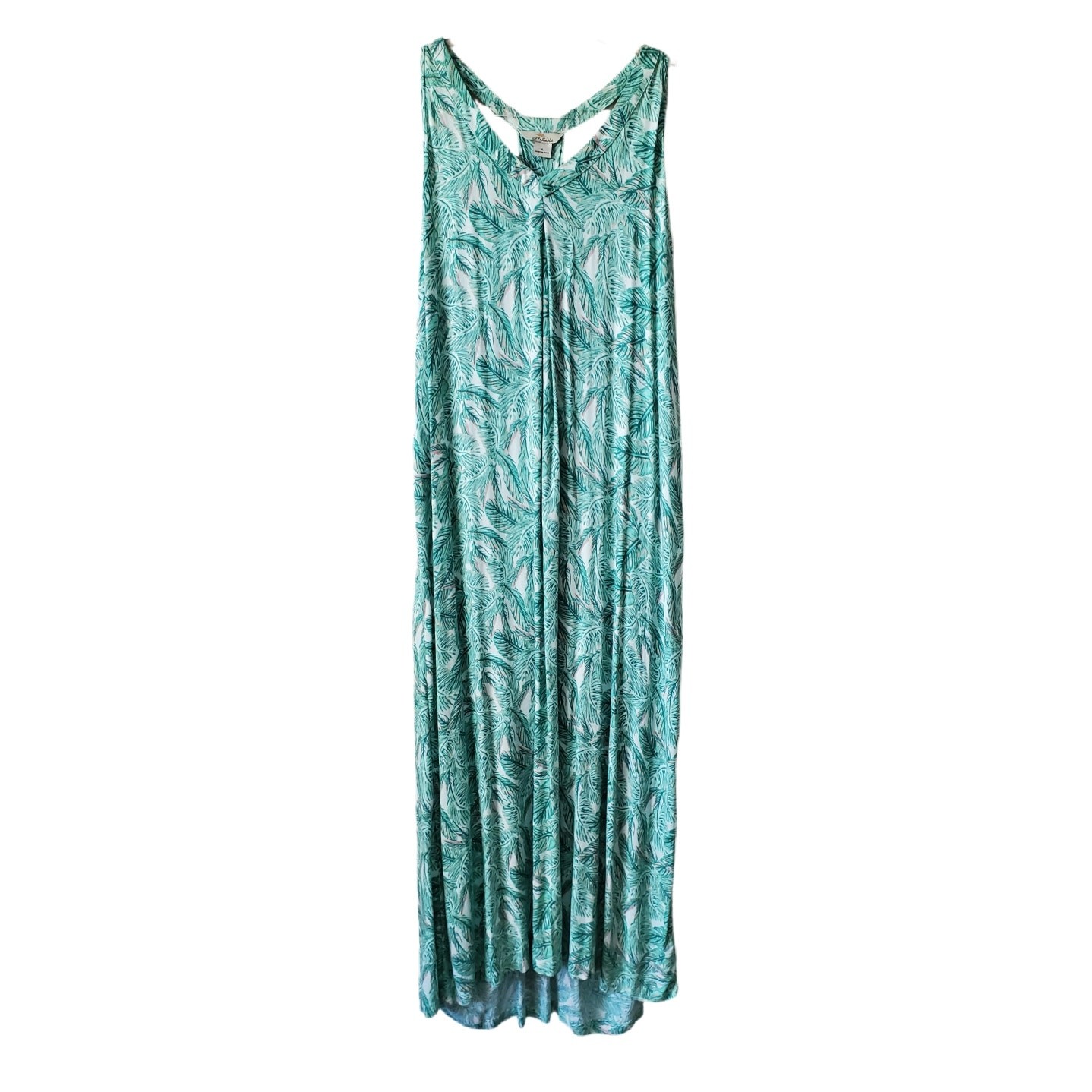 Sea Green Sleeveless Halter Maxi Dress XL Relaxed Coastal Beach Resort Casual