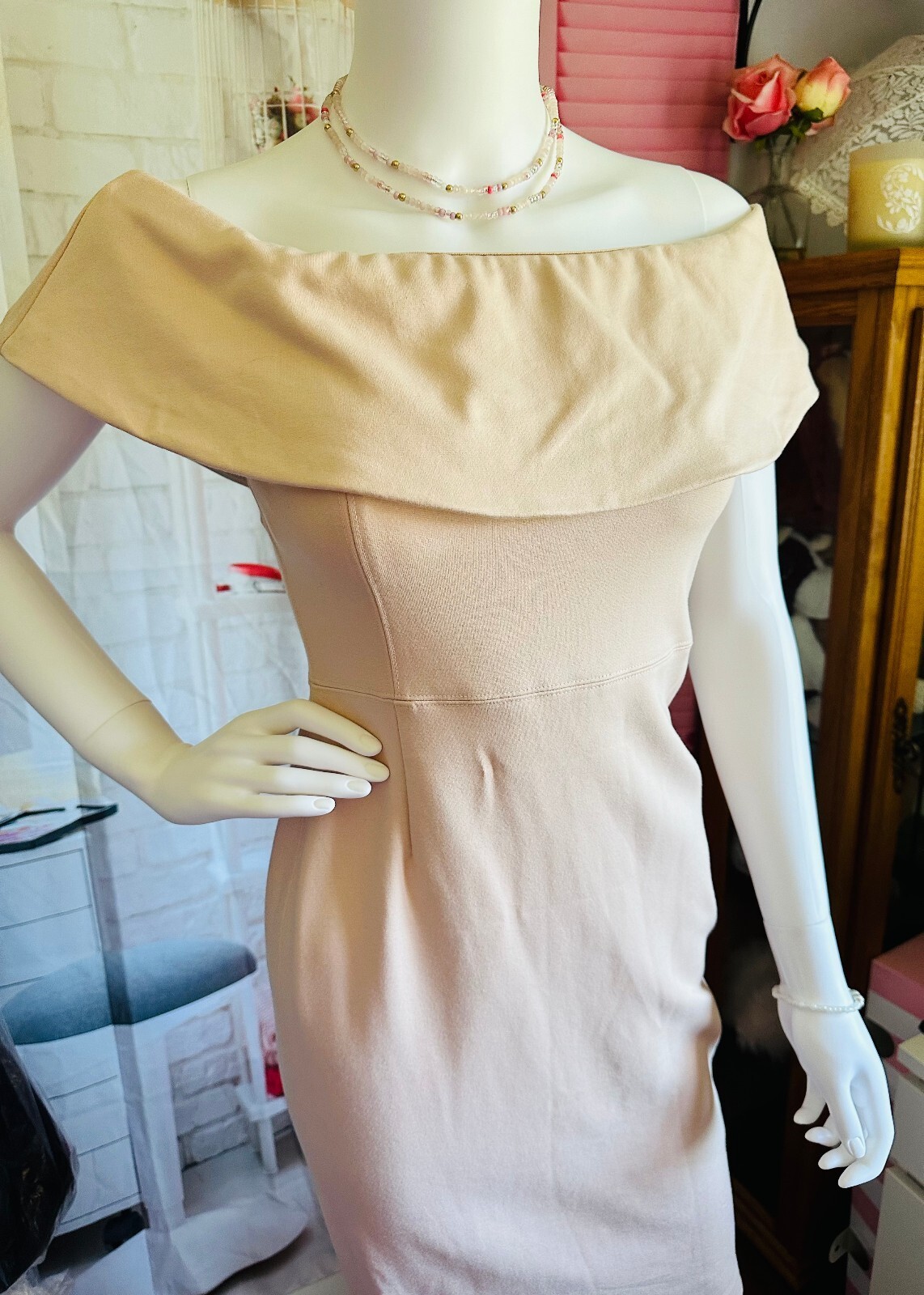Strapless Dress in Soft Pink