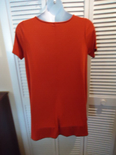 Zenana Premium Womens Ruest Orange Short Sleeve Crew Neck Tunic Dress Size 1X