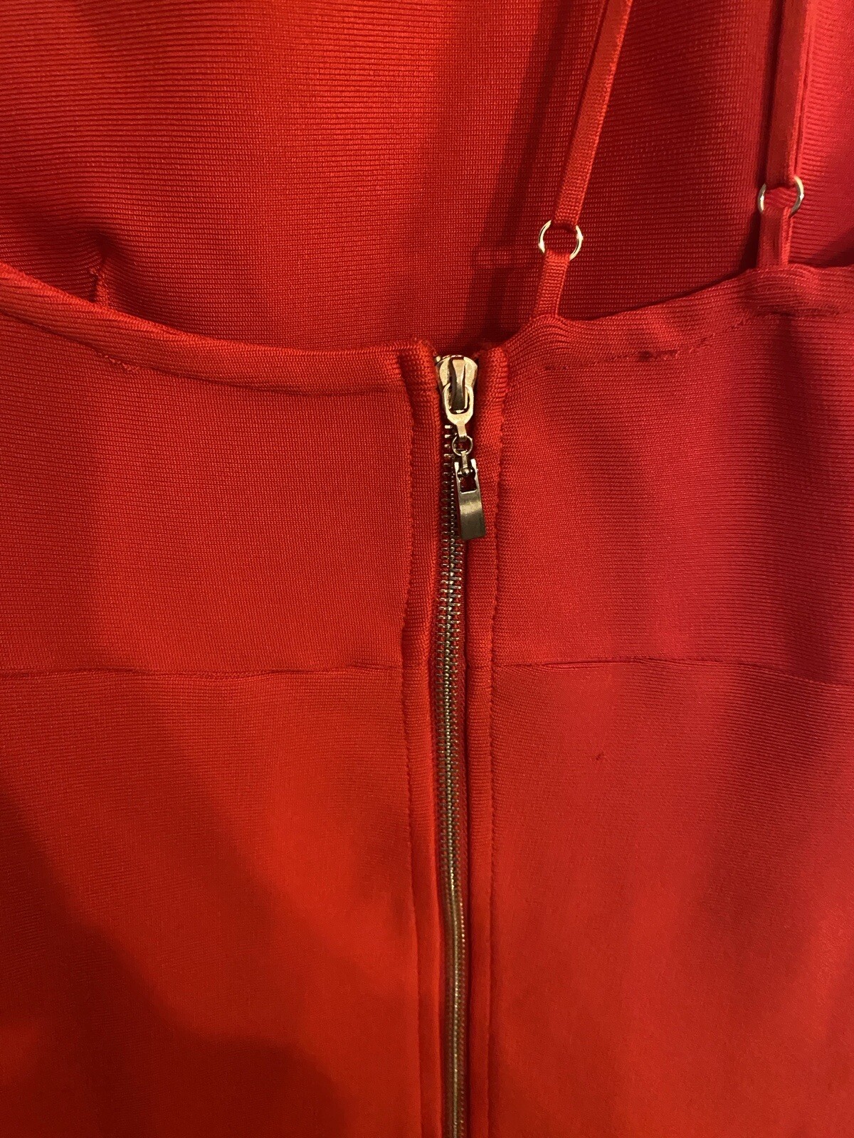 SHEIN ADYCE Double Strappy One Shoulder Bodycon Dress RED Size M