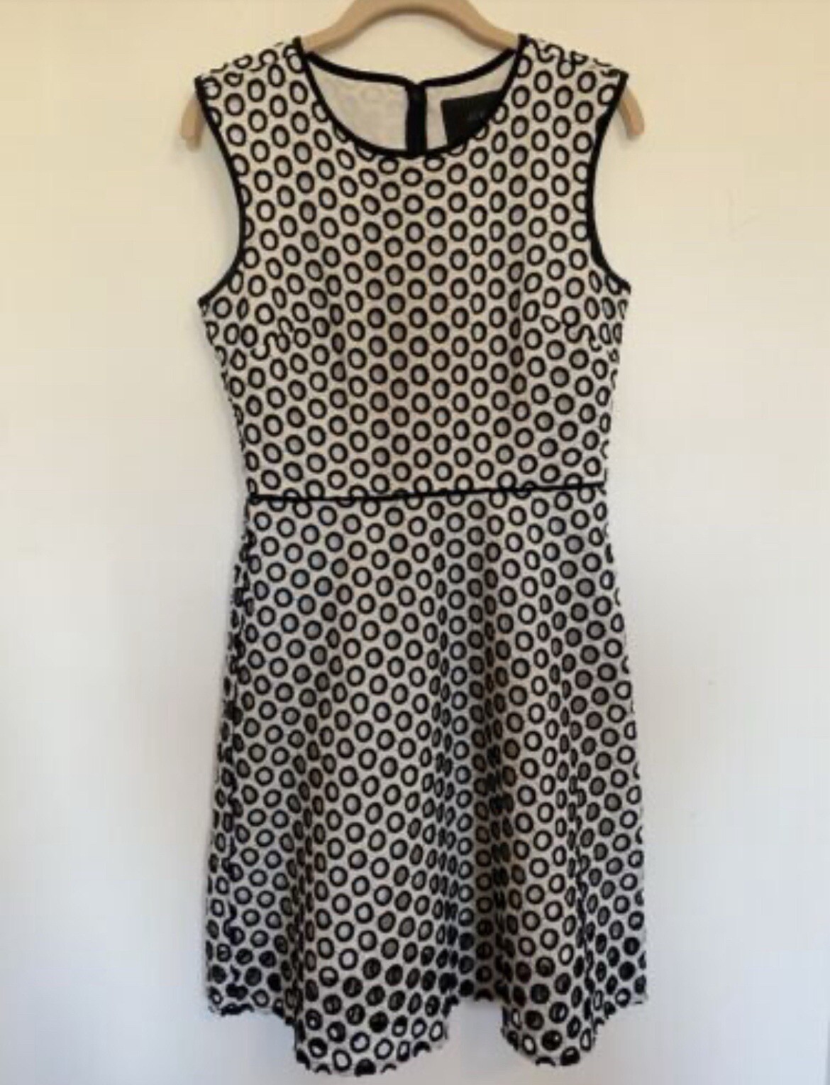 Nwt J Crew Circle Cutout Eyelet Overlay Dress White Black Size 0