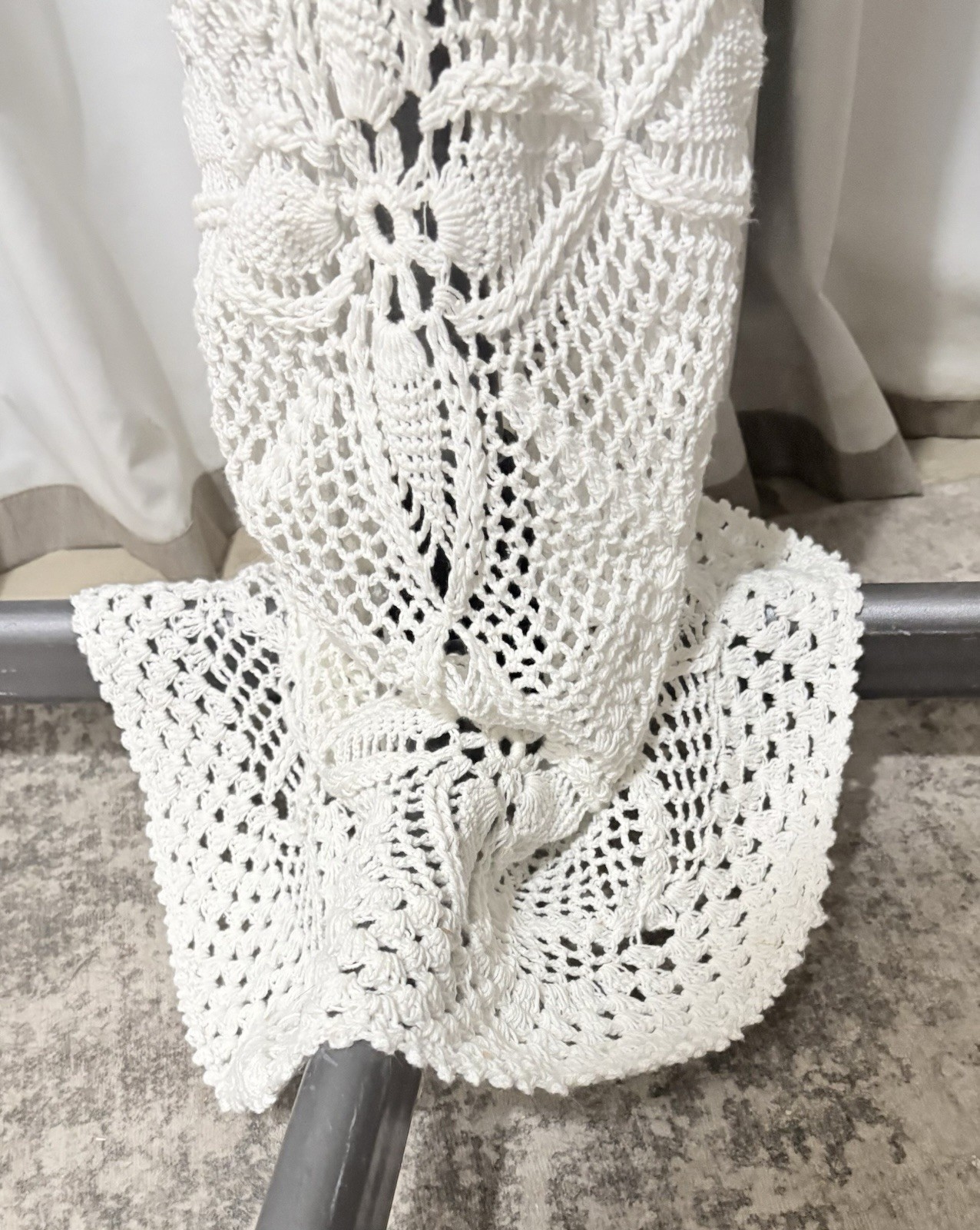 Sexy White Crocheted Mermaid Body Con Stretch Dress One Size Unbranded