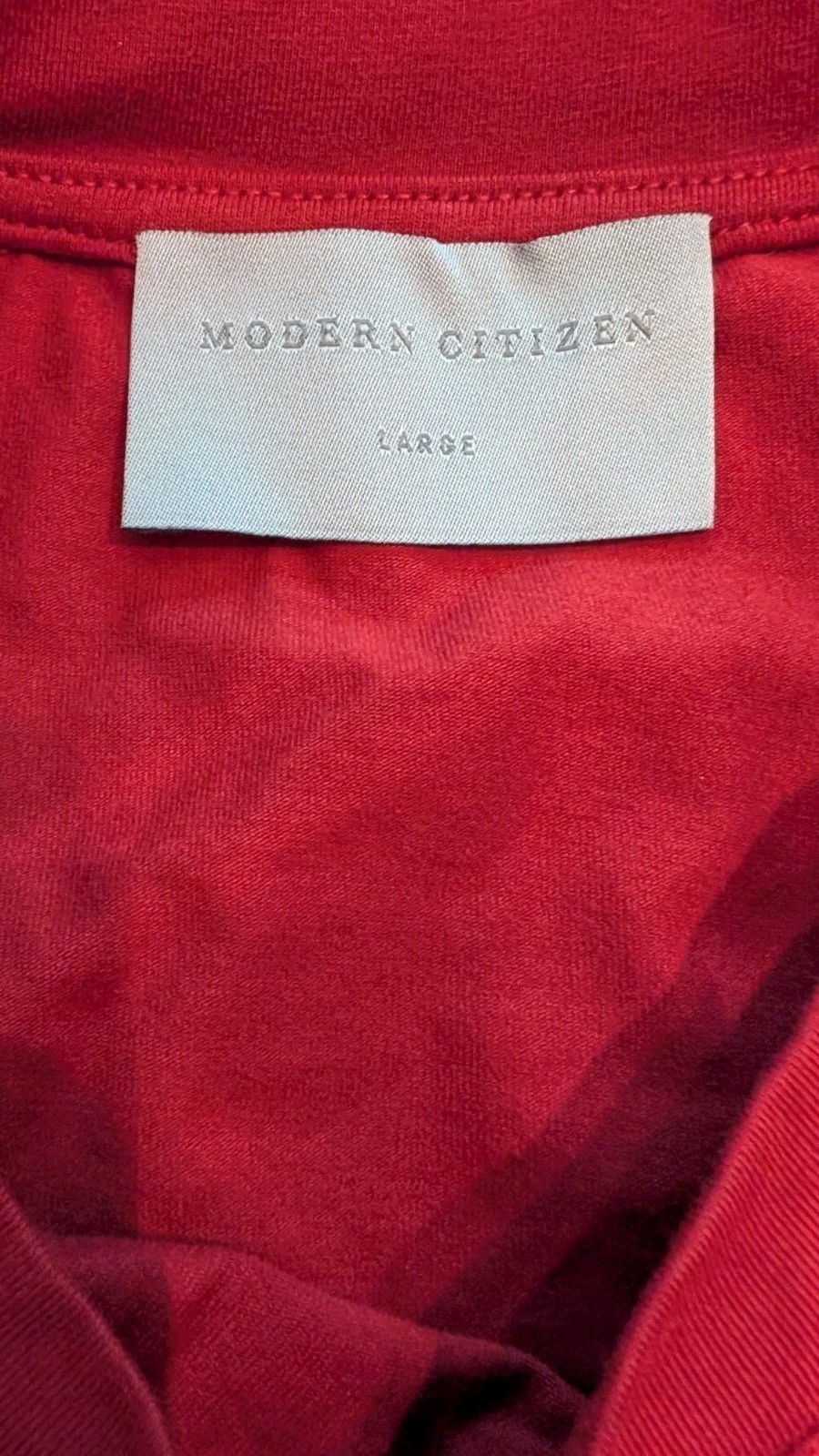 Modern Citizen Noa Organic Cotton T-Shirt Wrap Red Dress Minimalist Sz L