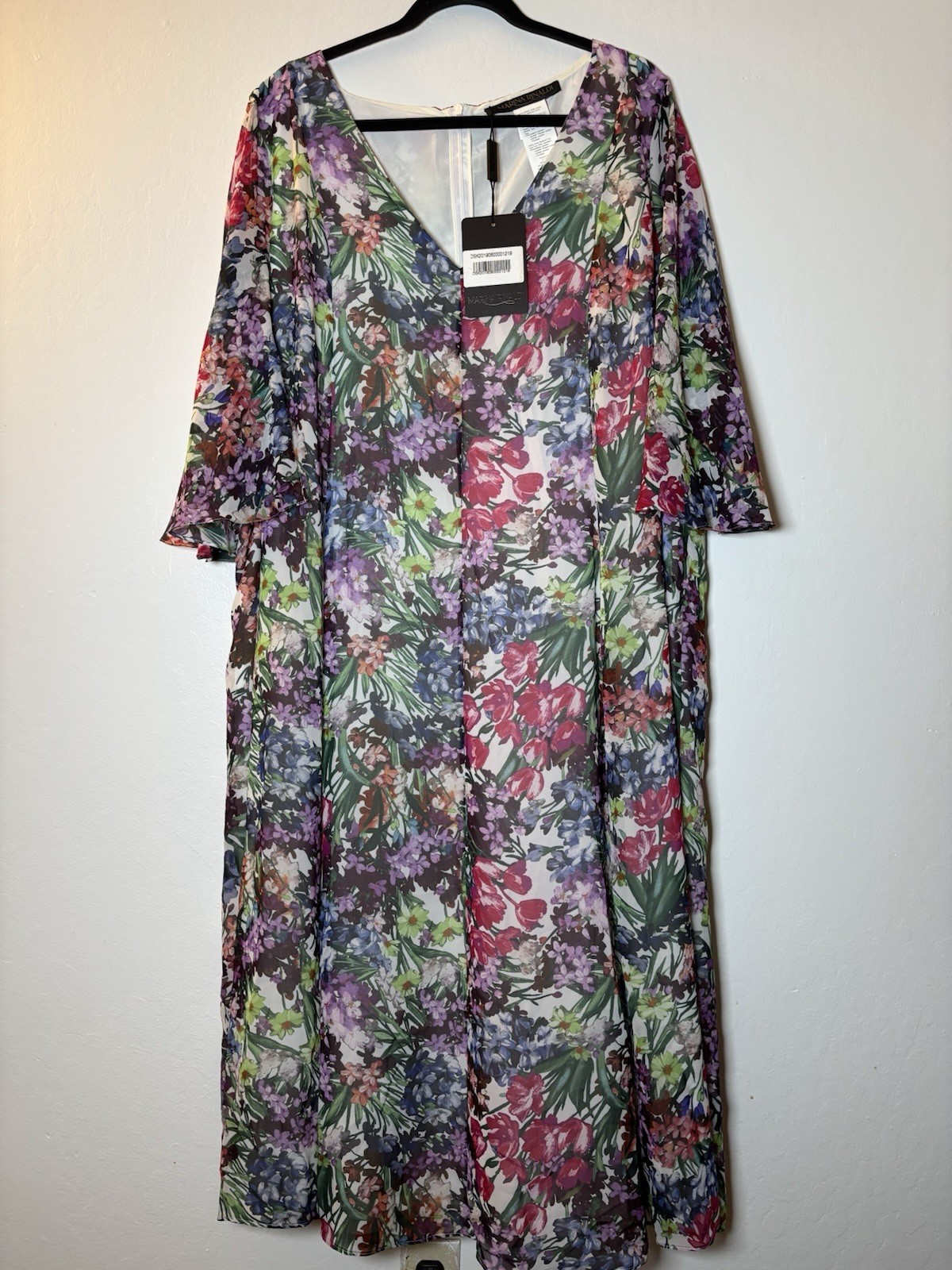 Marina Rinaldi Floral Short Sleeve Midi Dress NWT Size US 24W $885 NEW