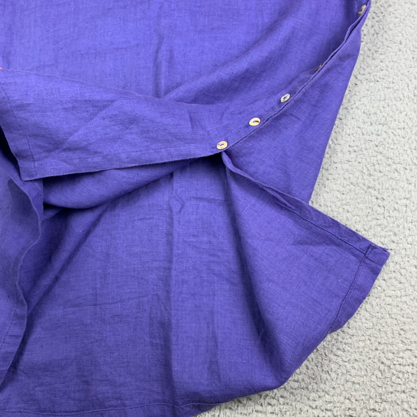 Match USA 100% Linen Maxi Dress Button Side Size 4 USA Vintage Square Neck