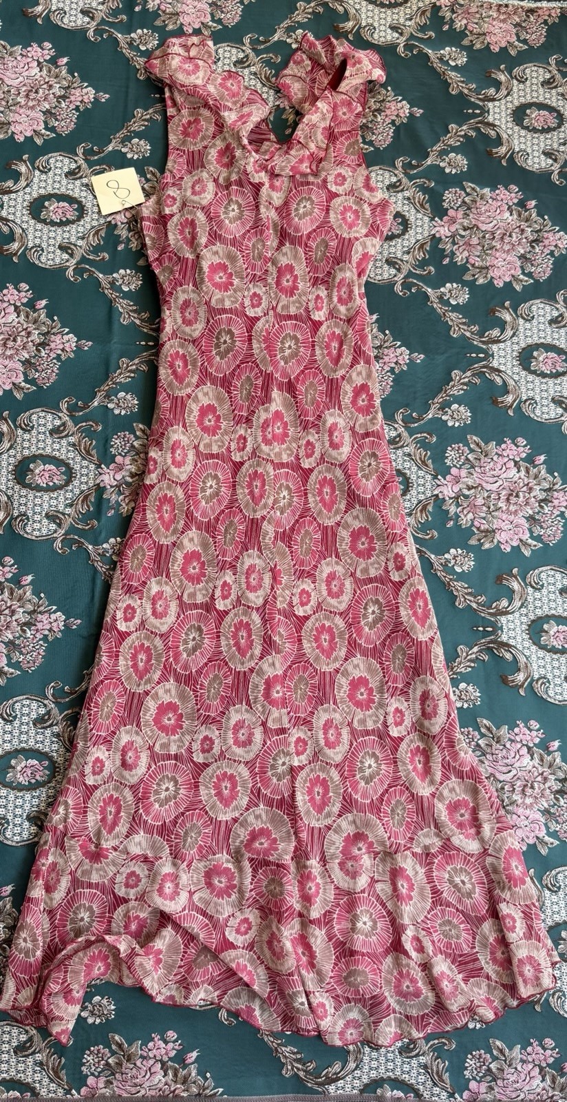 Jonathan Martin Studio 100% Silk Dress Y2K Boho SZ 8