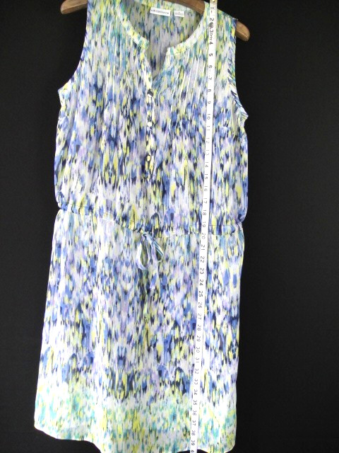 Liz Claiborne Size S Semi Sheer Colorful Sleeveless Draw String Waist Dress
