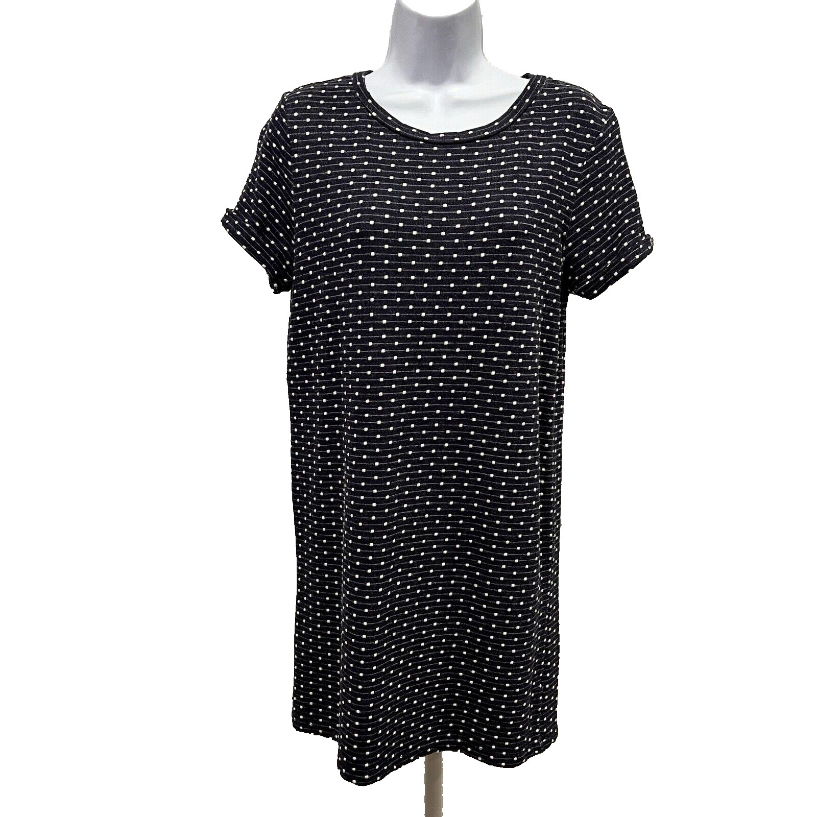 Everly Navy Polka Dot T Shirt Dress Sz Small Short Sleeve