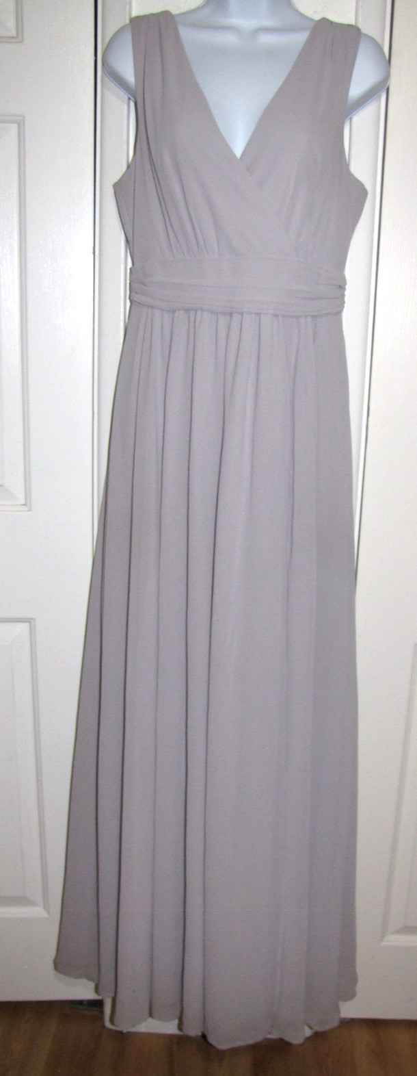 NWT Lulus Maxi Formal Dress Heather-Lavender Chiffon Cross-over-V-neck Wm. M
