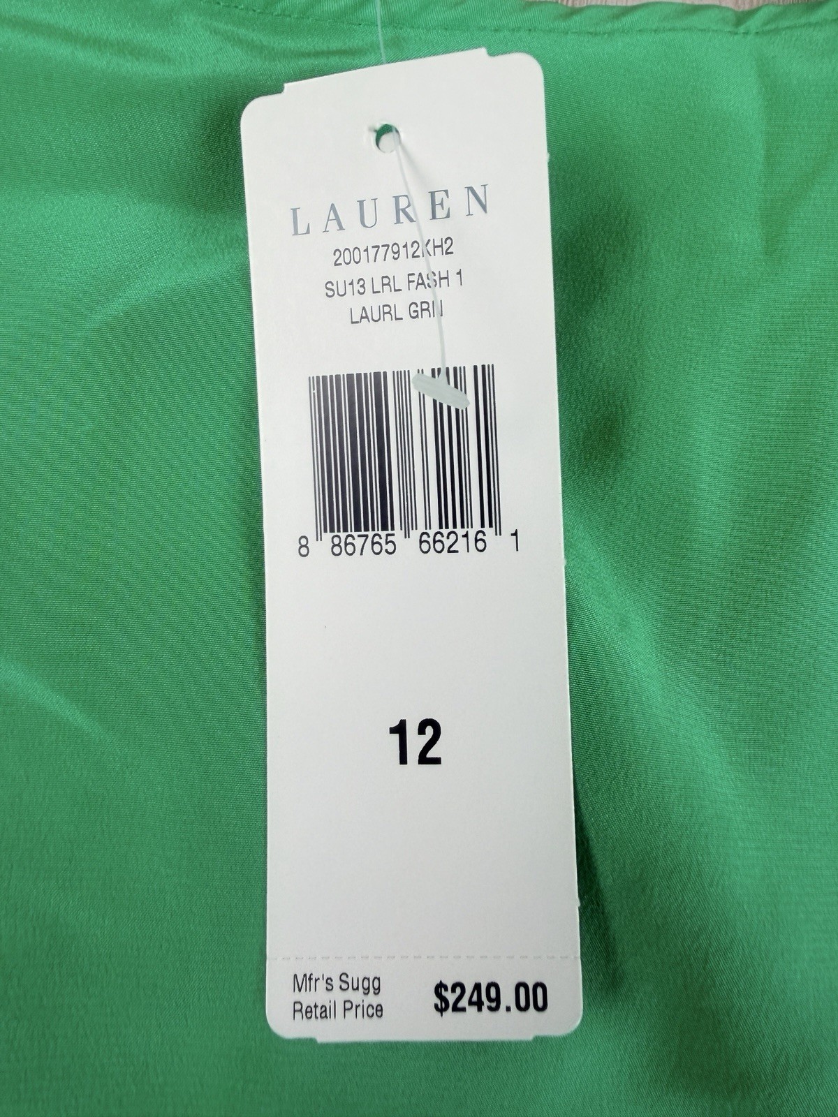 NWT Ralph Lauren Shift Dress, Size 12 Laurel Green, Sleeveless, Drop Waist NWT
