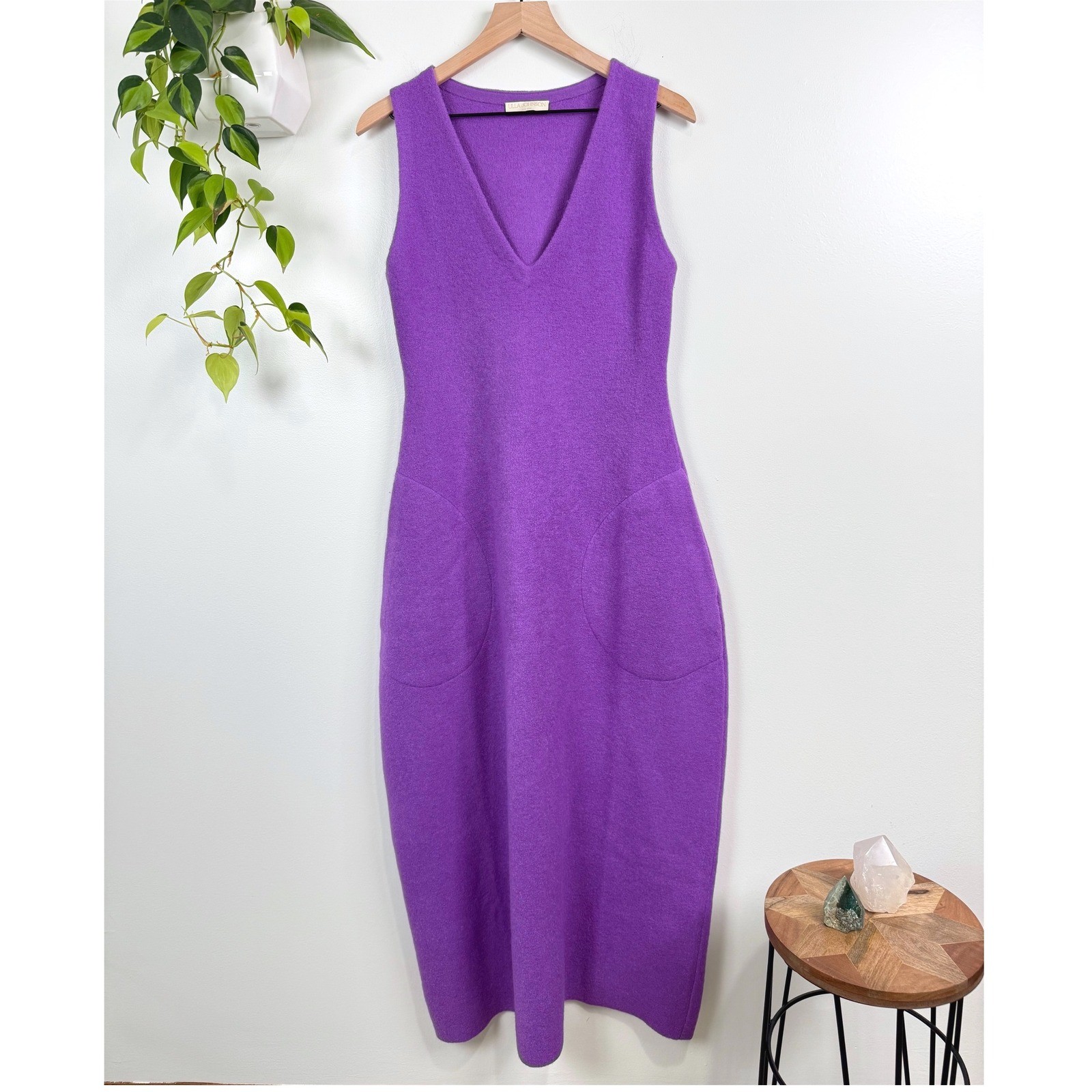 Ulla Johnson Nevina Dress Orchid Sleeveless Wool Sculptural Cocoon Runway FW24 S