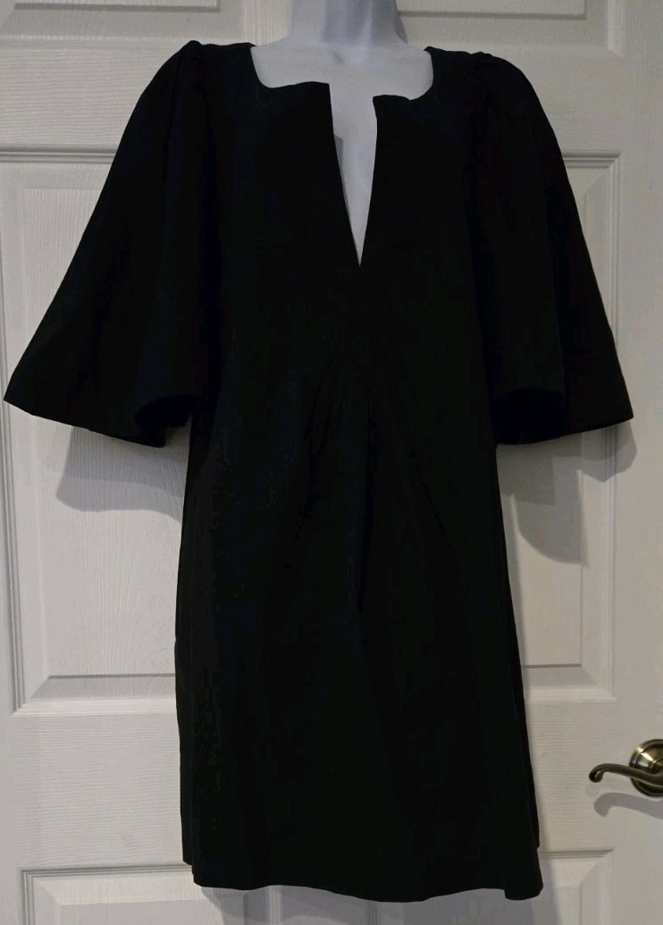 Pomander Place By Tuckernuck Black Pleated Flutter Sleeve Swing Dress Sz XXL