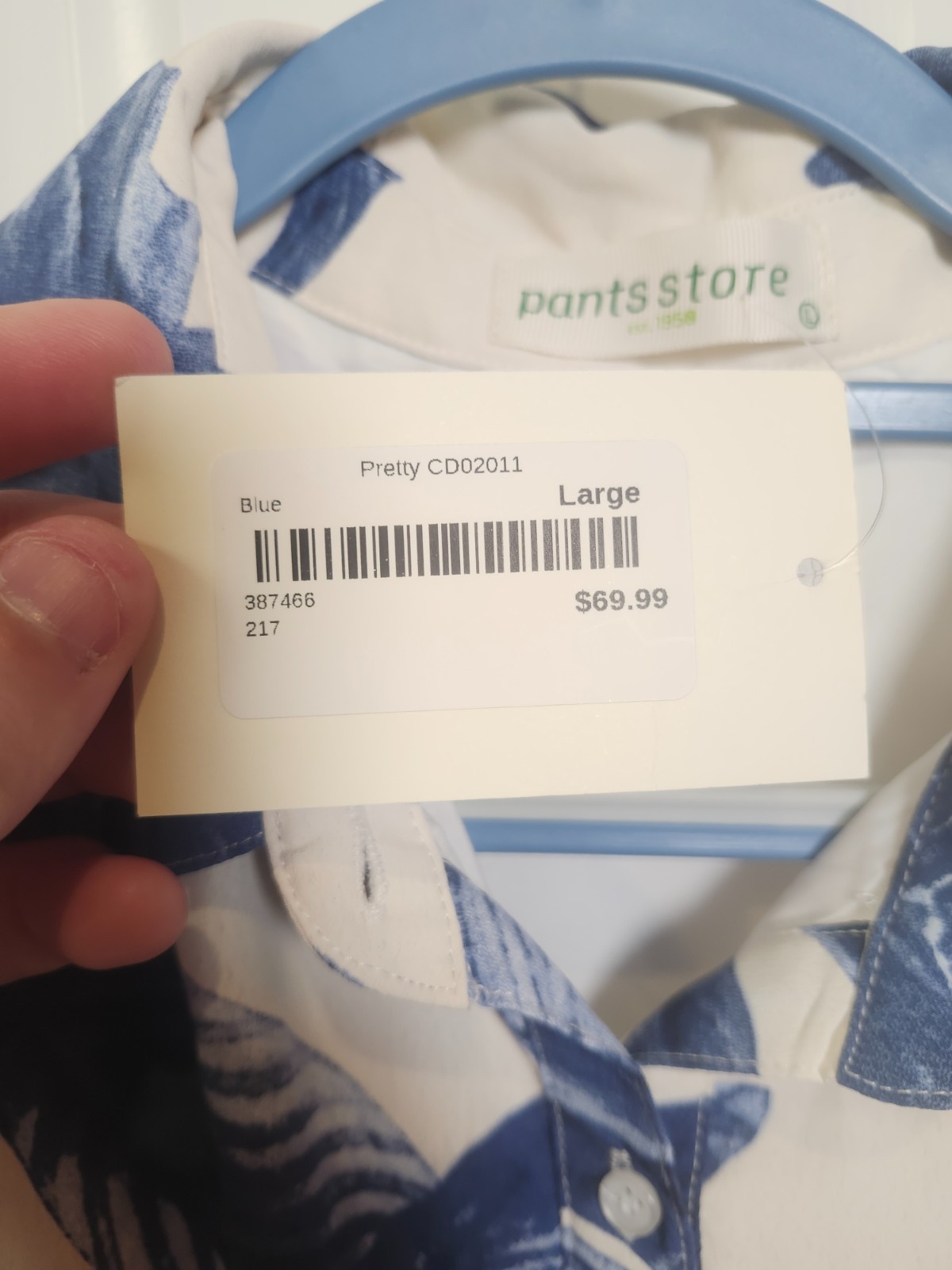 Pants Store Women’s Large Blue White Tropical Leaf Tiered Midi Dress NWT L