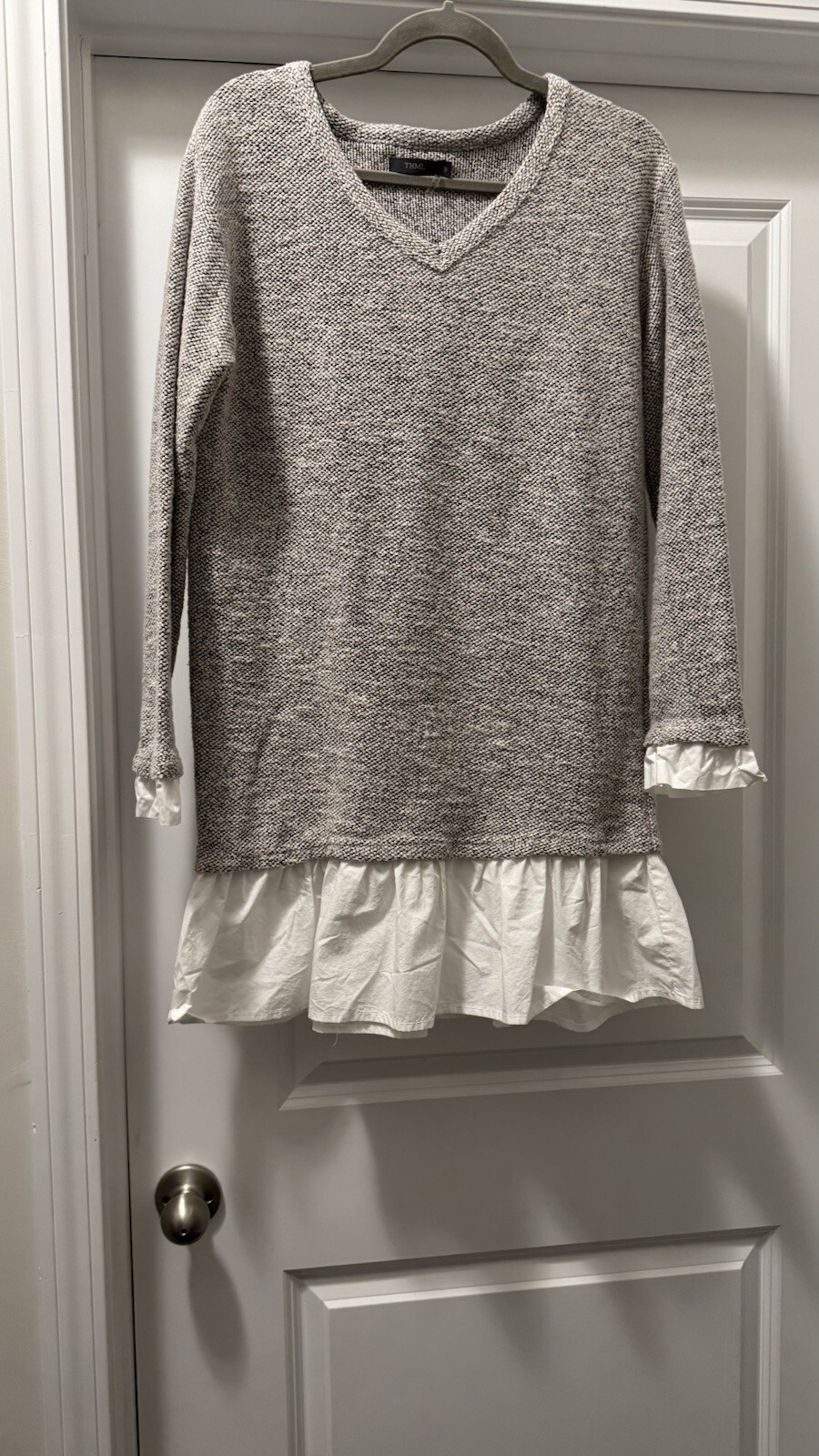 THML Anthropologie Dress Ruffle At Hem Long-sleeves Tunic Small