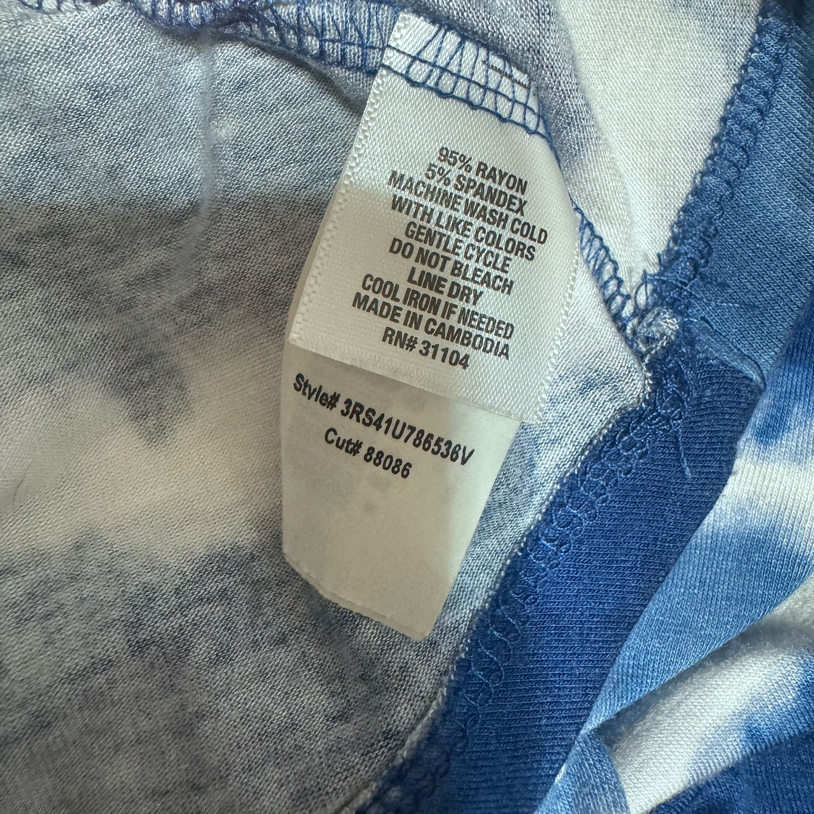 New Directions Blue Tie Dye Maxi Dress Sz M Stretchy Jersey Knit Beachy