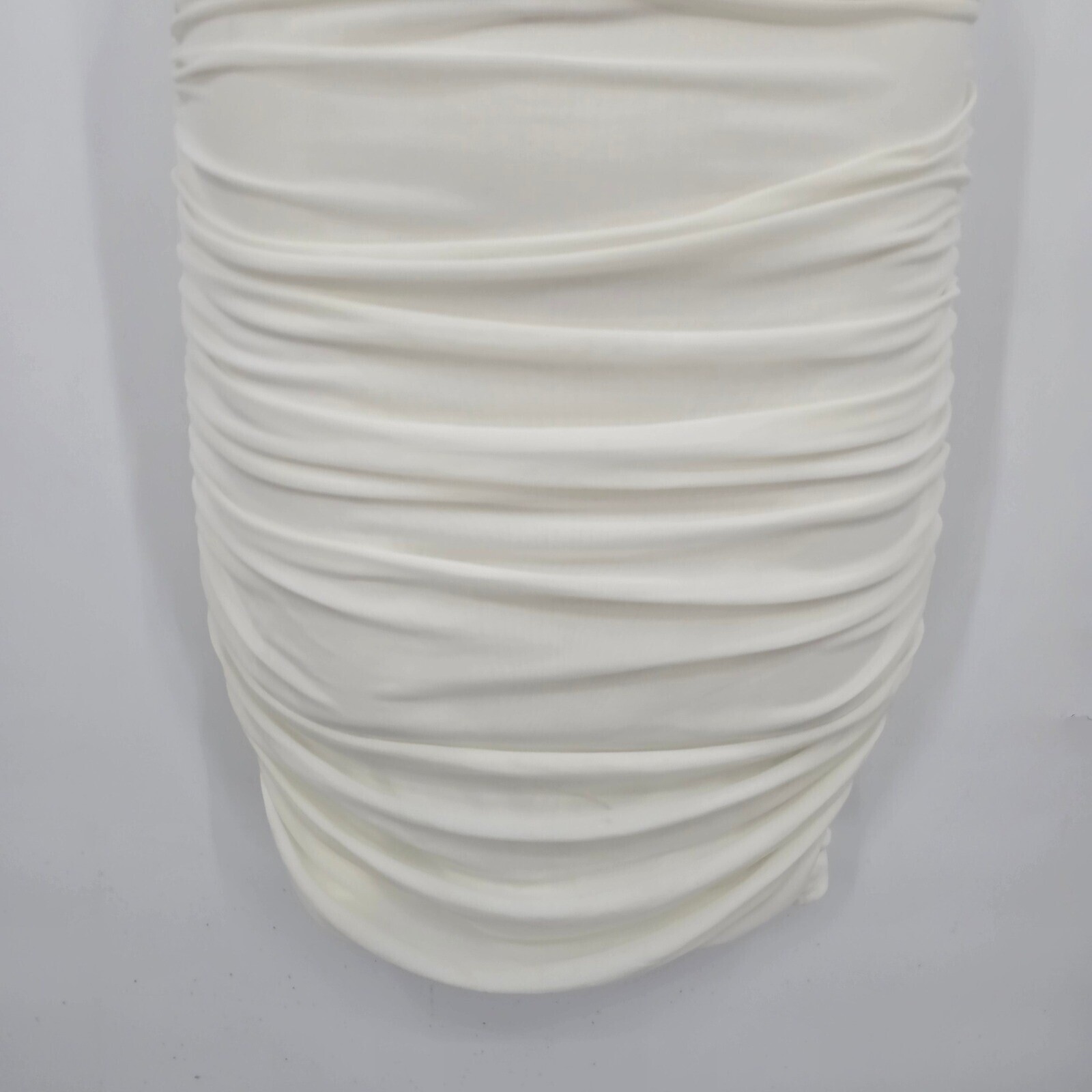 Mad For Love Strapless Mini Dress Ruched Bodycon Lace Corset White M