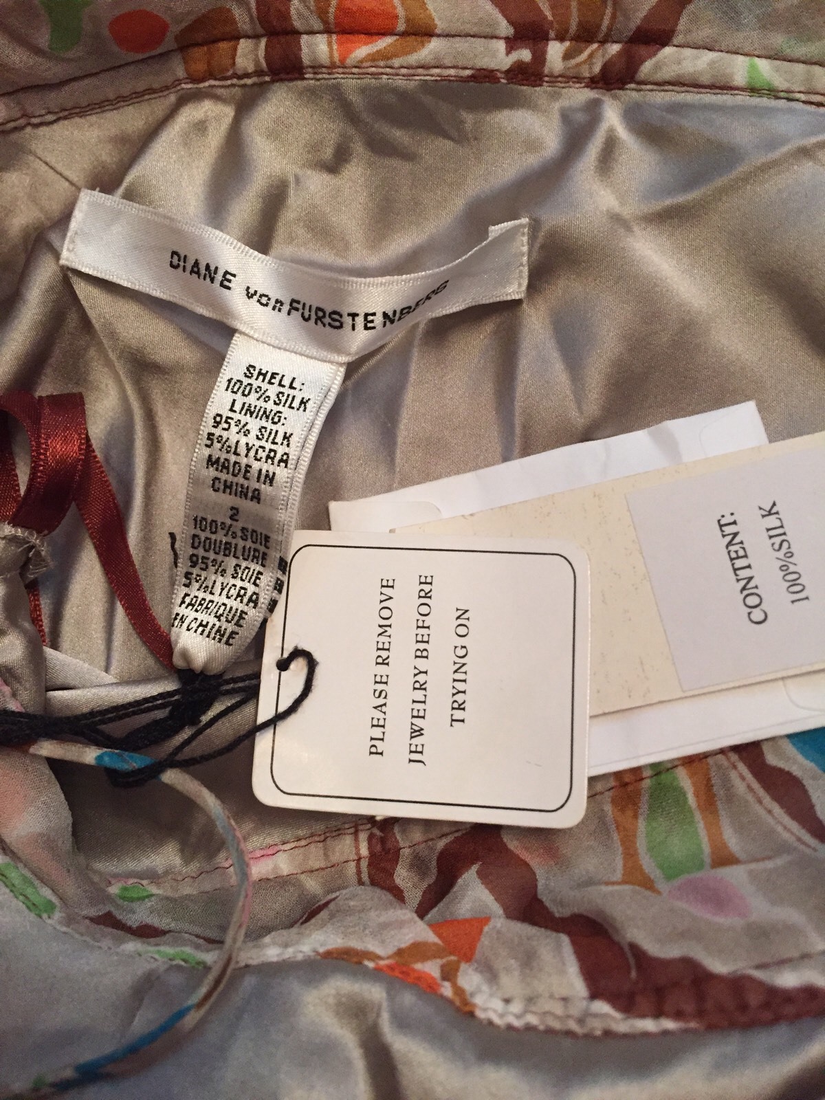 DIANE VON FURSTENBERG DVF WOMENS DRESS SILK SLIP MARRAKESH TILE PRINT NEW $193 2