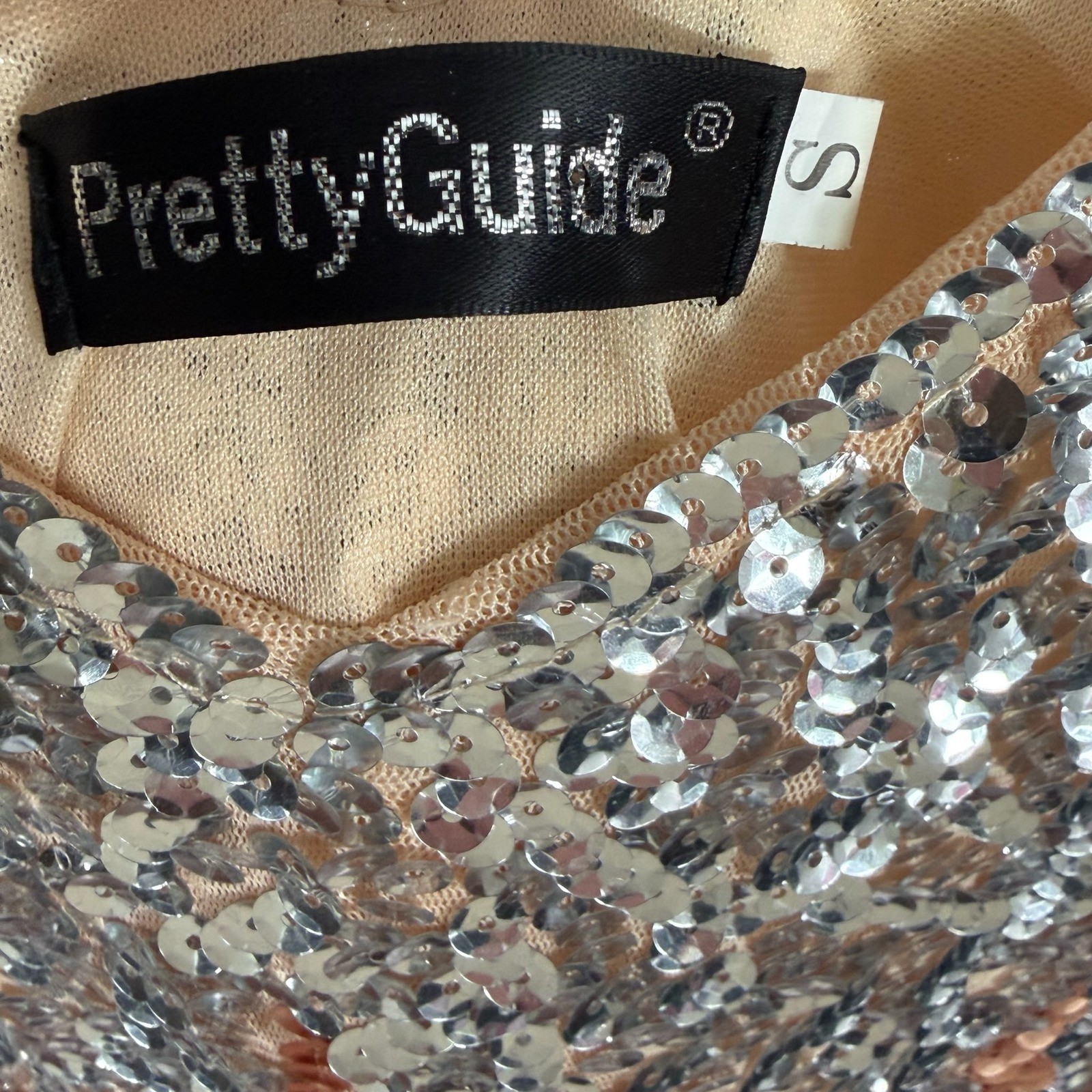 PrettyGuide Womens S Sparkly Sequin V Neck Sheath Mini Dress Copper Black Silver