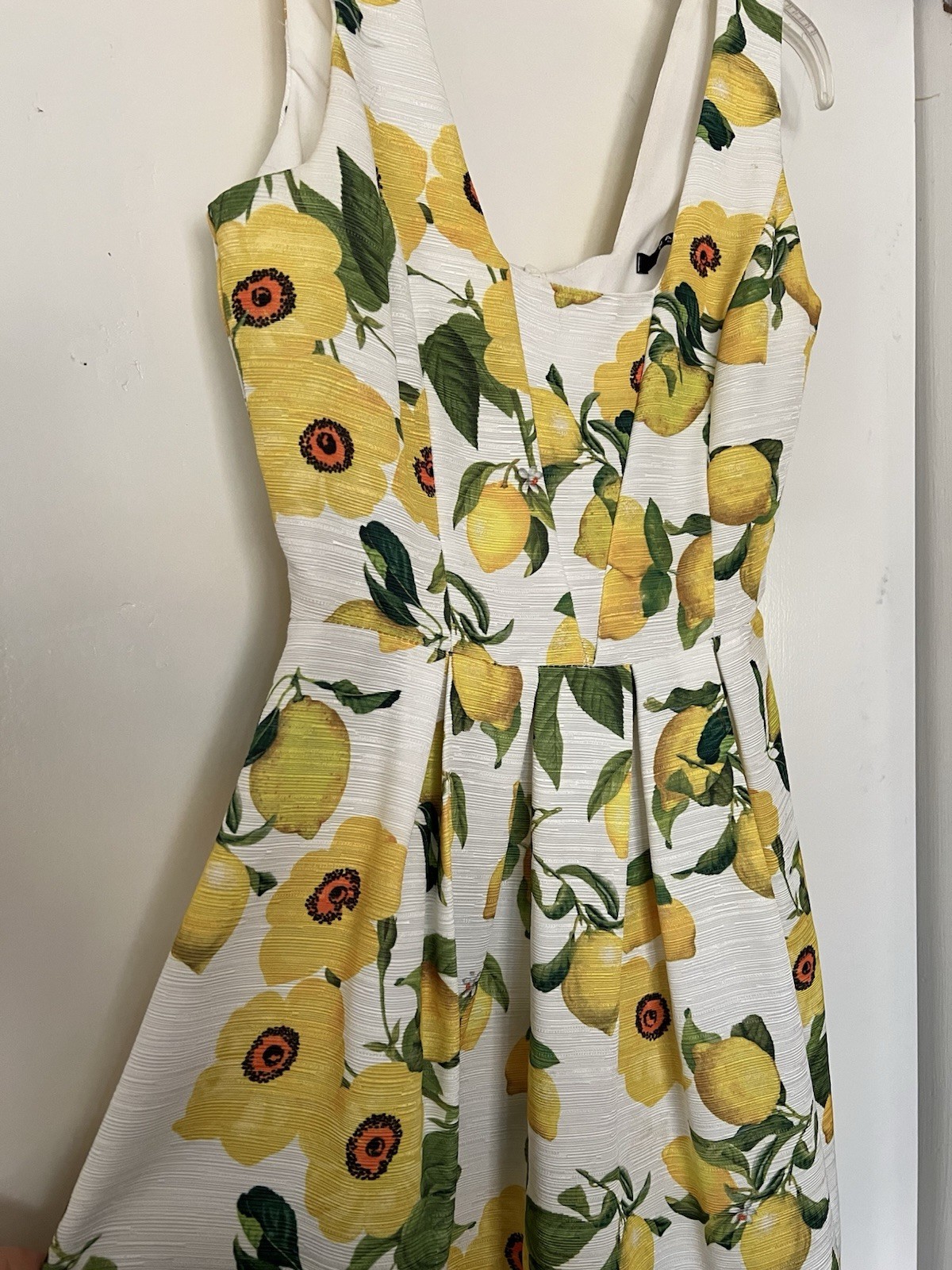 Nadine Milano Lemon Floral Mini Dress Made in Italy Small