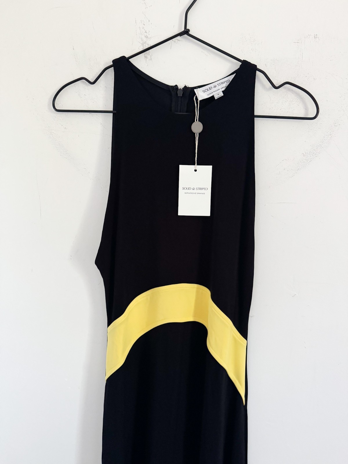 NWT Solid & Striped Black Yellow Jonati Maxi Dress S