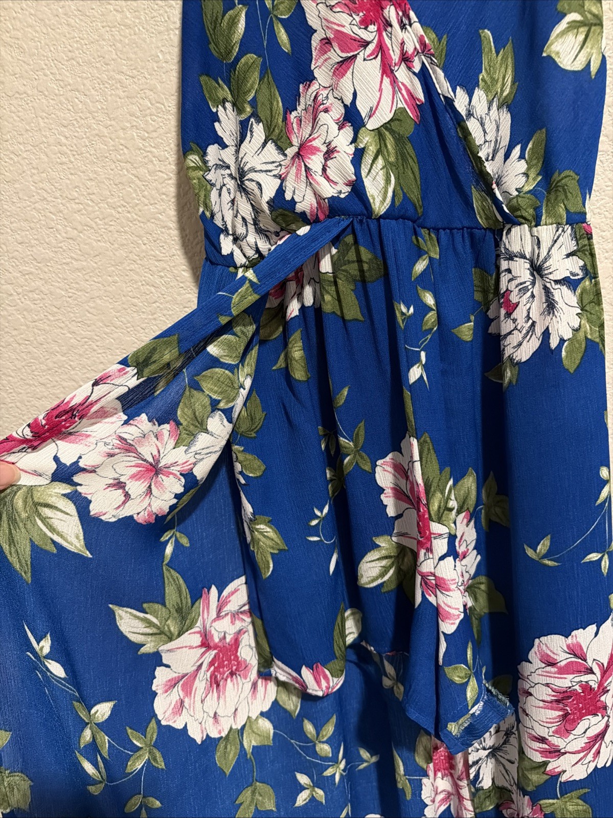 NEW As U Wish Boho Maxi Romper Coastal Hippie Festival 90s Y2K Floral Blue S
