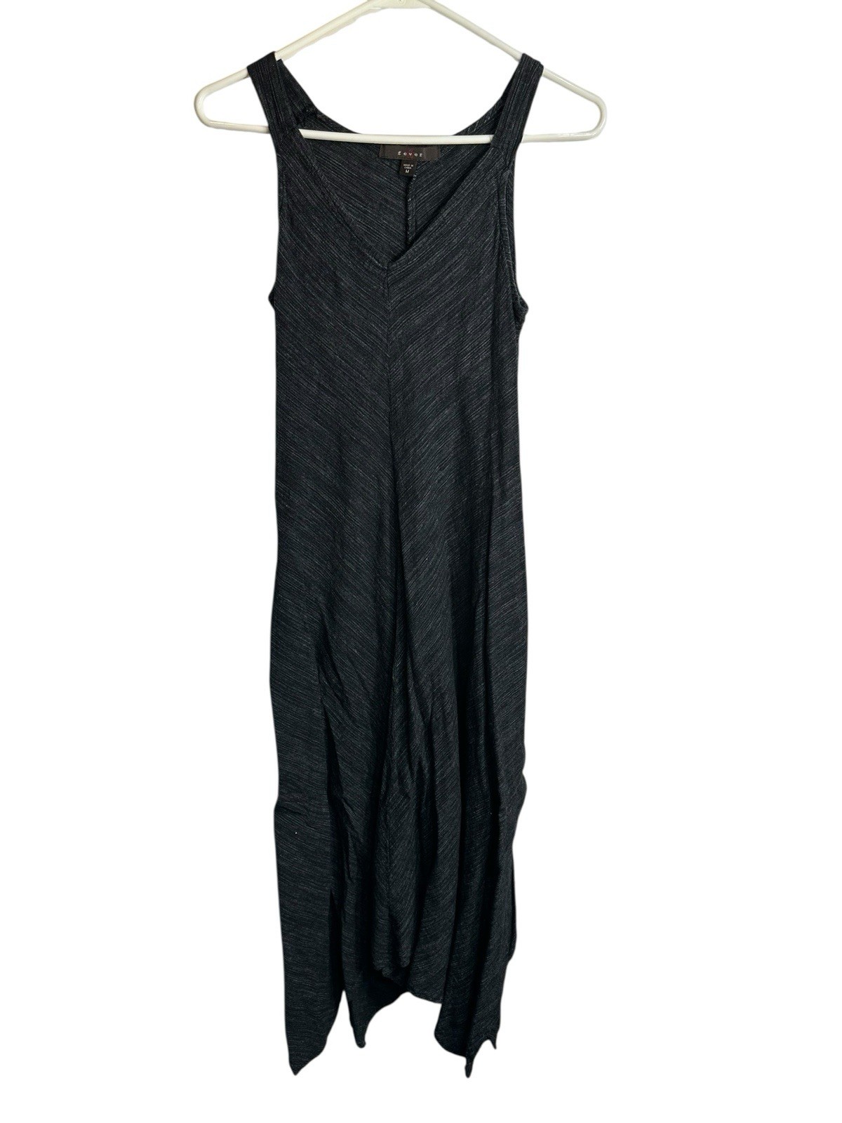 fever womens sleeveless dark grey black tank dress size medium maxi long