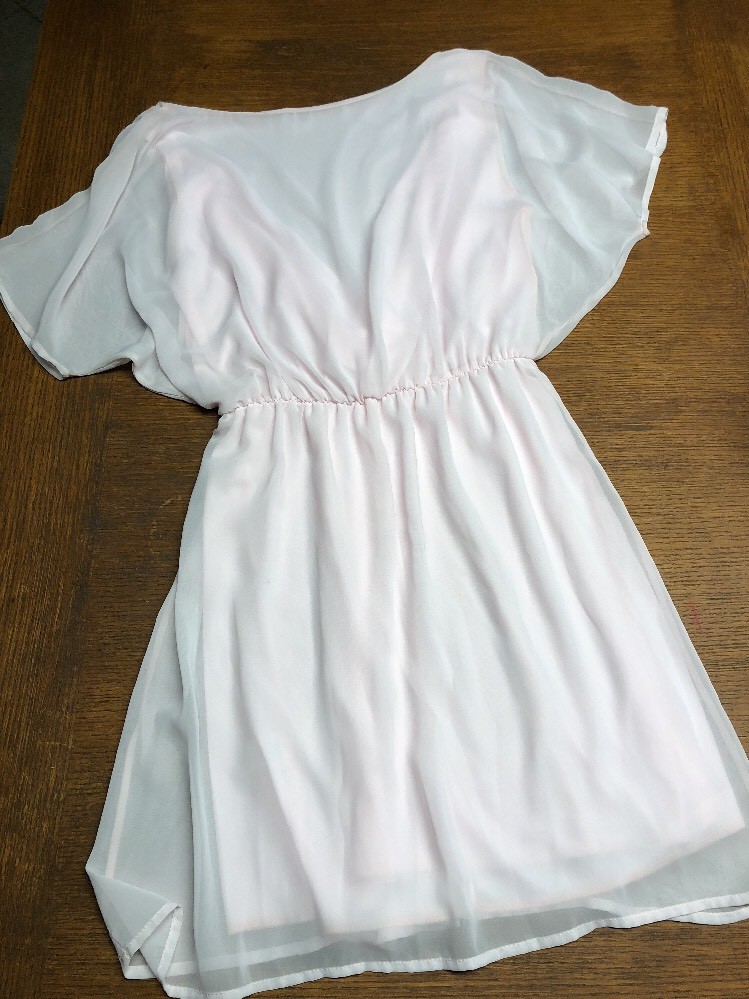 Honey Punch Light Blush Pink cross over V neck Dress size S