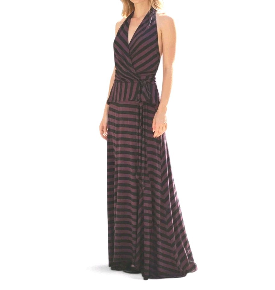 Ella Moss Striped Isla Strapless Maxi Dress Sz M