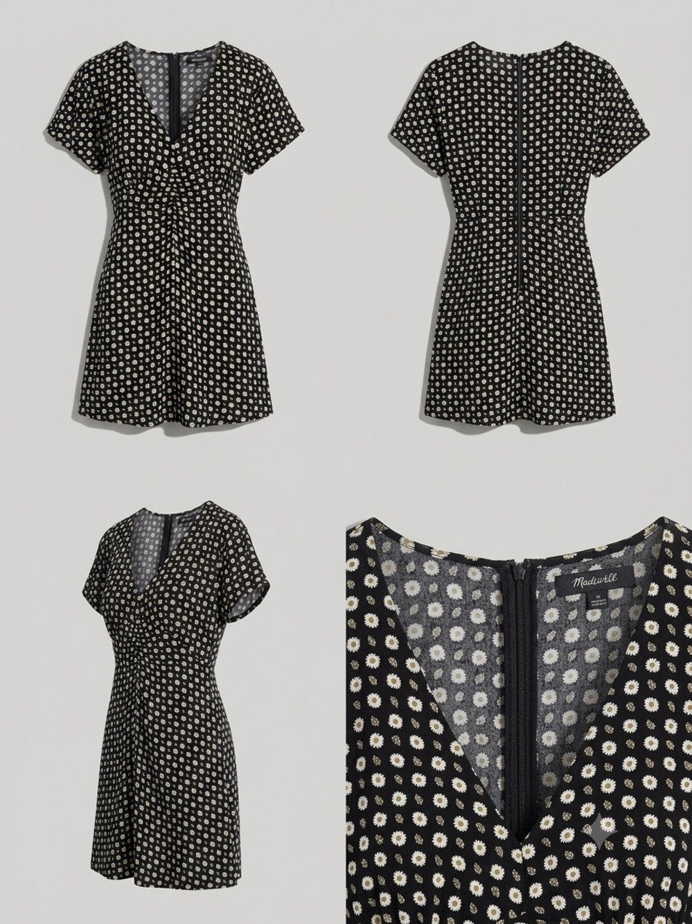 Madewell Black Mini Floral Dress