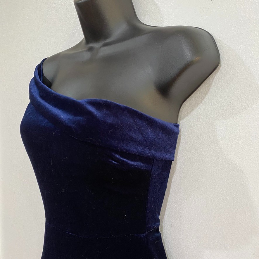 City Stuidio Size 0 Off Shoulder Princess Diana Velvet Velour Classic Slit Royal