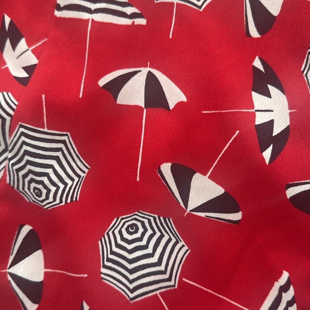Talbots Dress Womens size 14 Umbrella Graphic Print Belted retro fit & flare