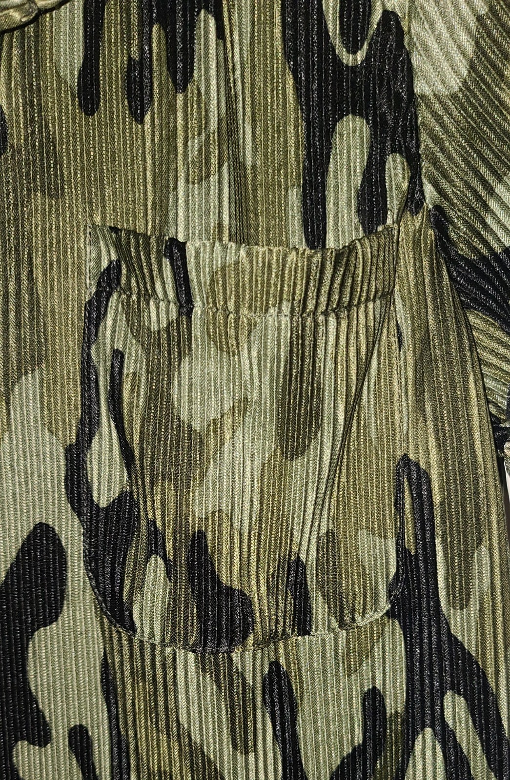 Jolie & Joy Camouflage Button Up Dress with Short Sleeves Sz XL Y2K Airy Camo